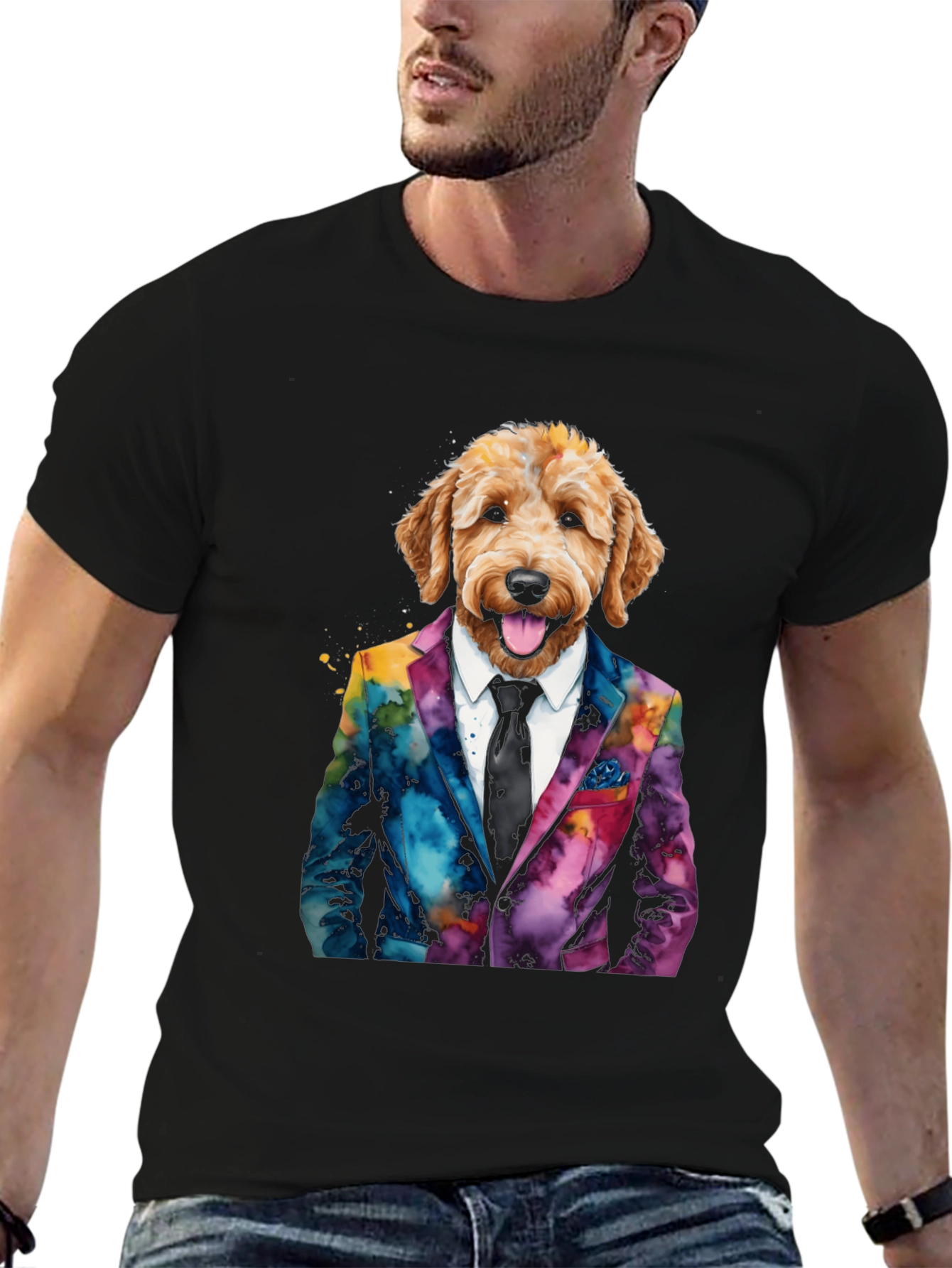 Dog in Suit Graphic T-Shirt