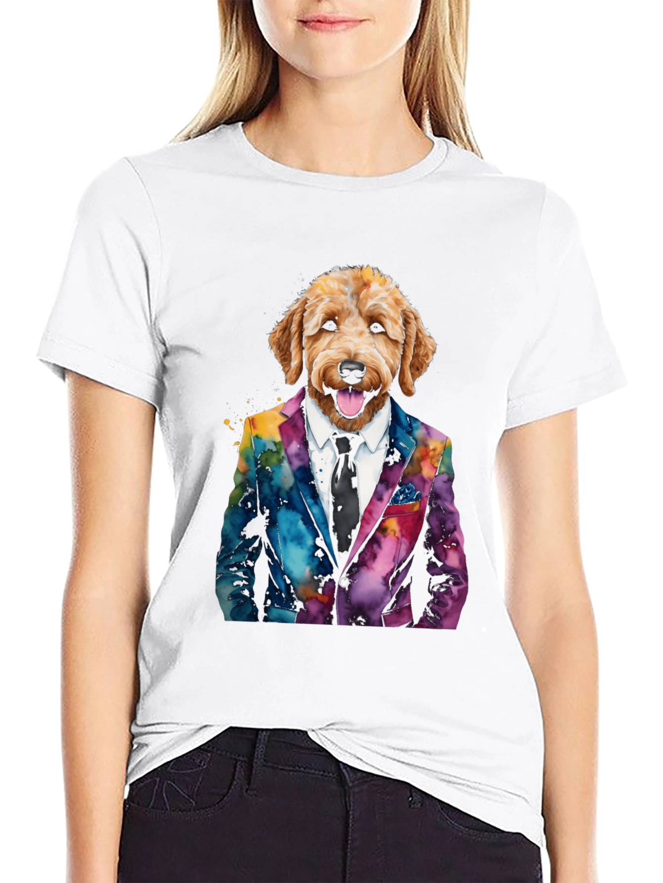 Dog in Suit Graphic T-Shirt