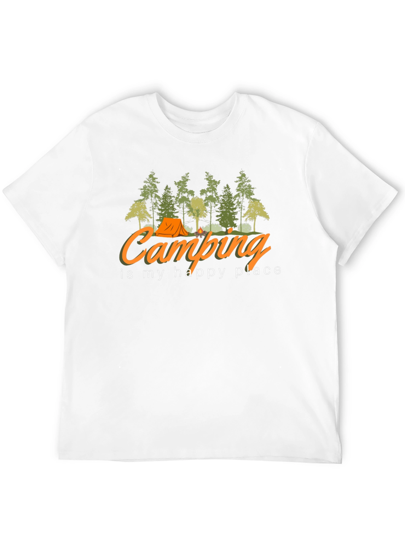 Camping is My Happy Place Black T-Shirt