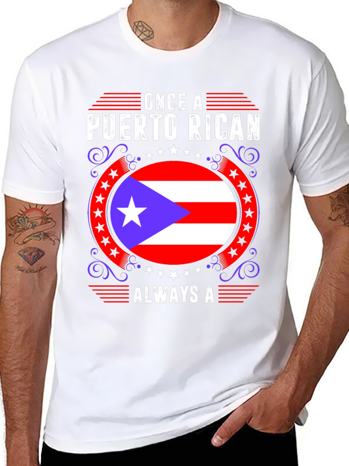 Puerto Rican Pride Graphic T-Shirt - Mens Black Tee
