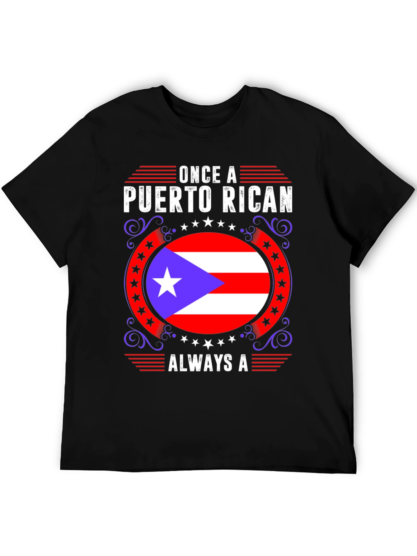 Puerto Rican Pride Graphic T-Shirt - Mens Black Tee