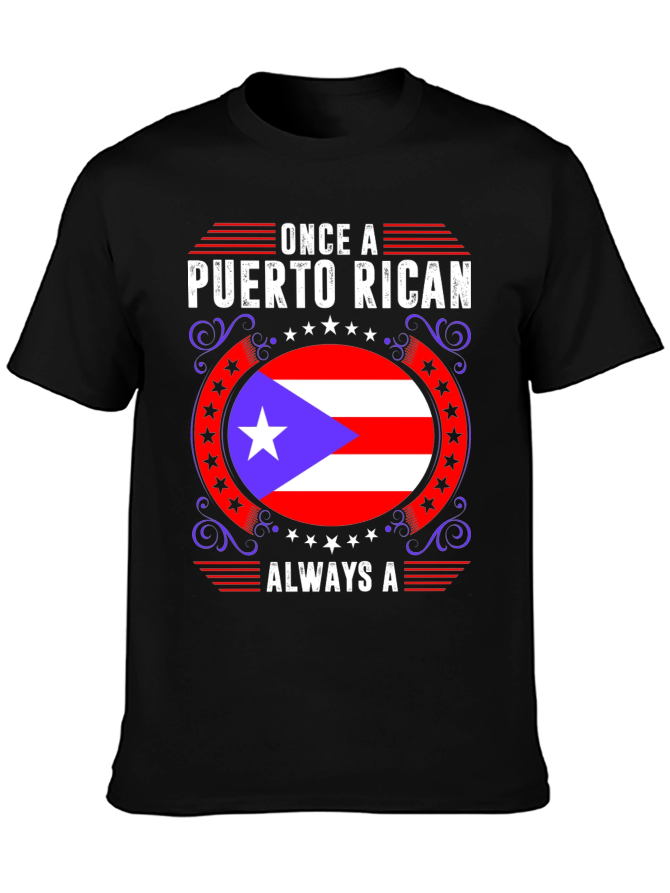 Puerto Rican Pride Graphic T-Shirt - Mens Black Tee