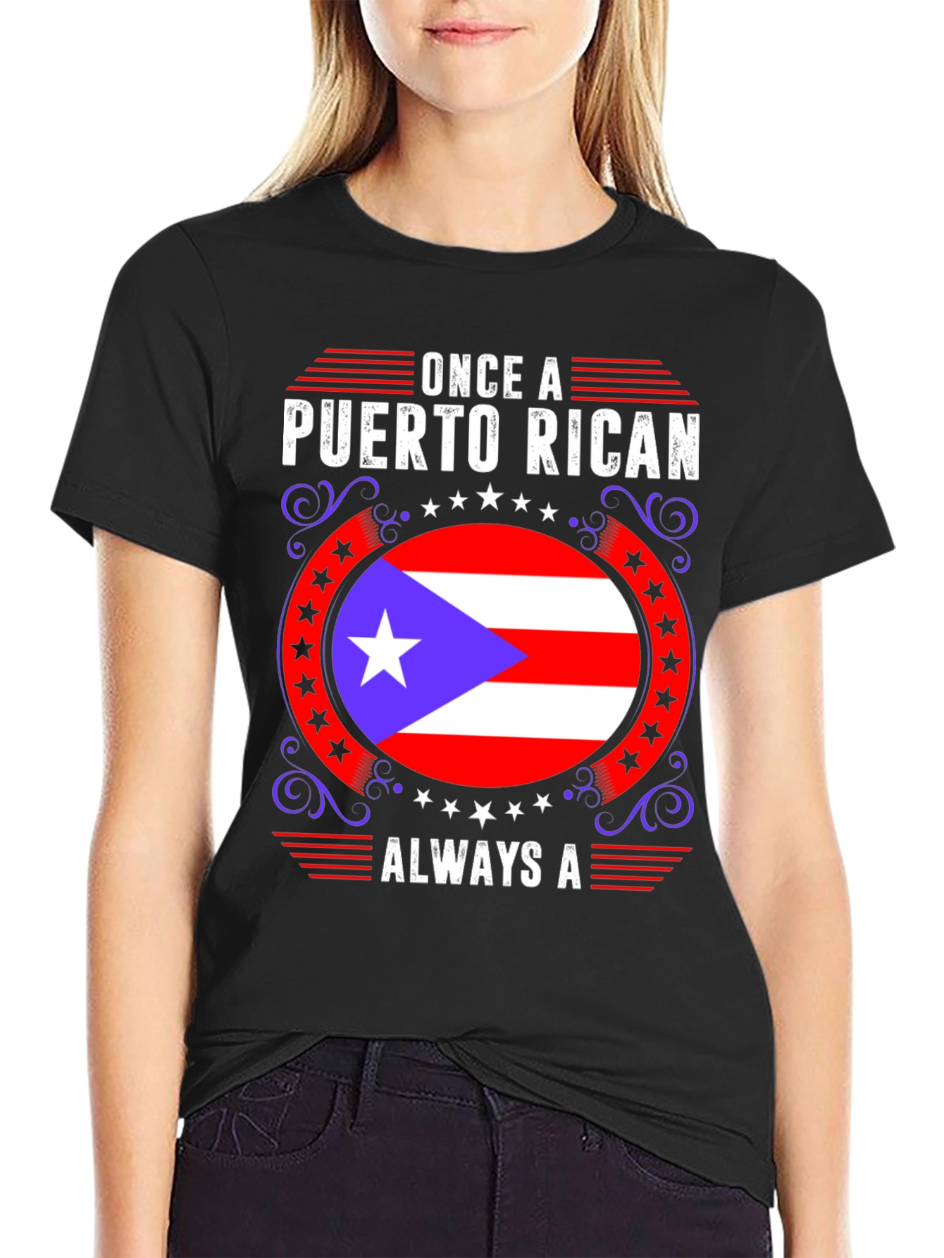 Puerto Rican Pride Graphic T-Shirt - Mens Black Tee