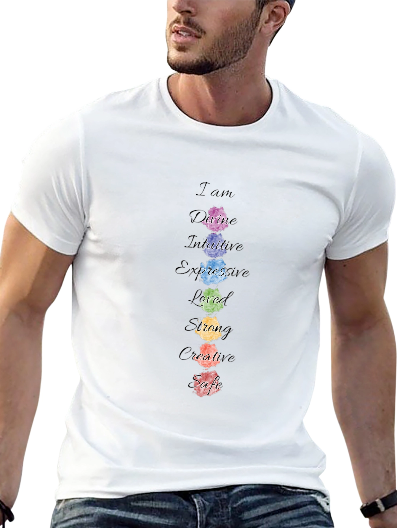 Affirmation Chakra T-Shirt - Positive Energy Tee