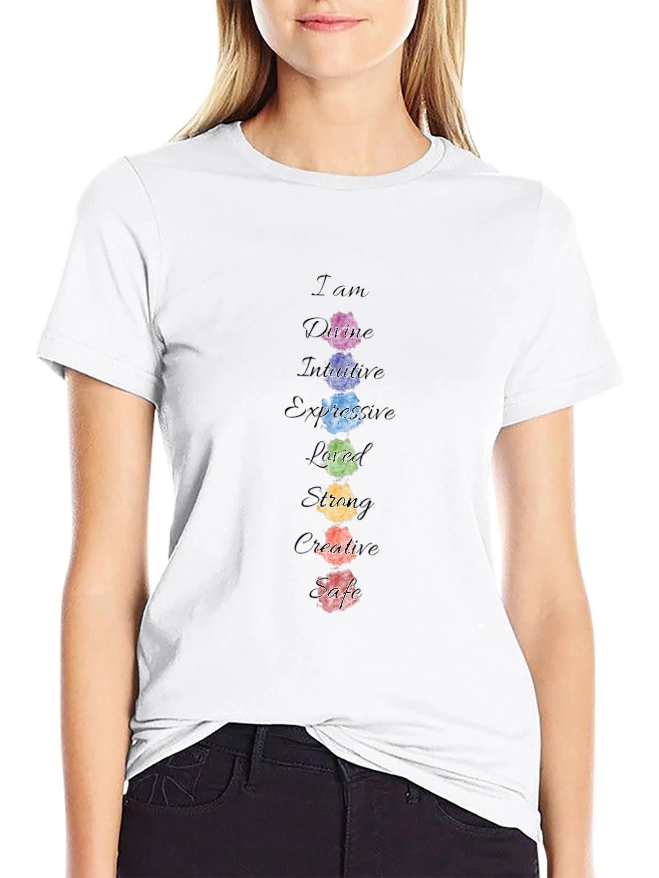 Affirmation Chakra T-Shirt - Positive Energy Tee