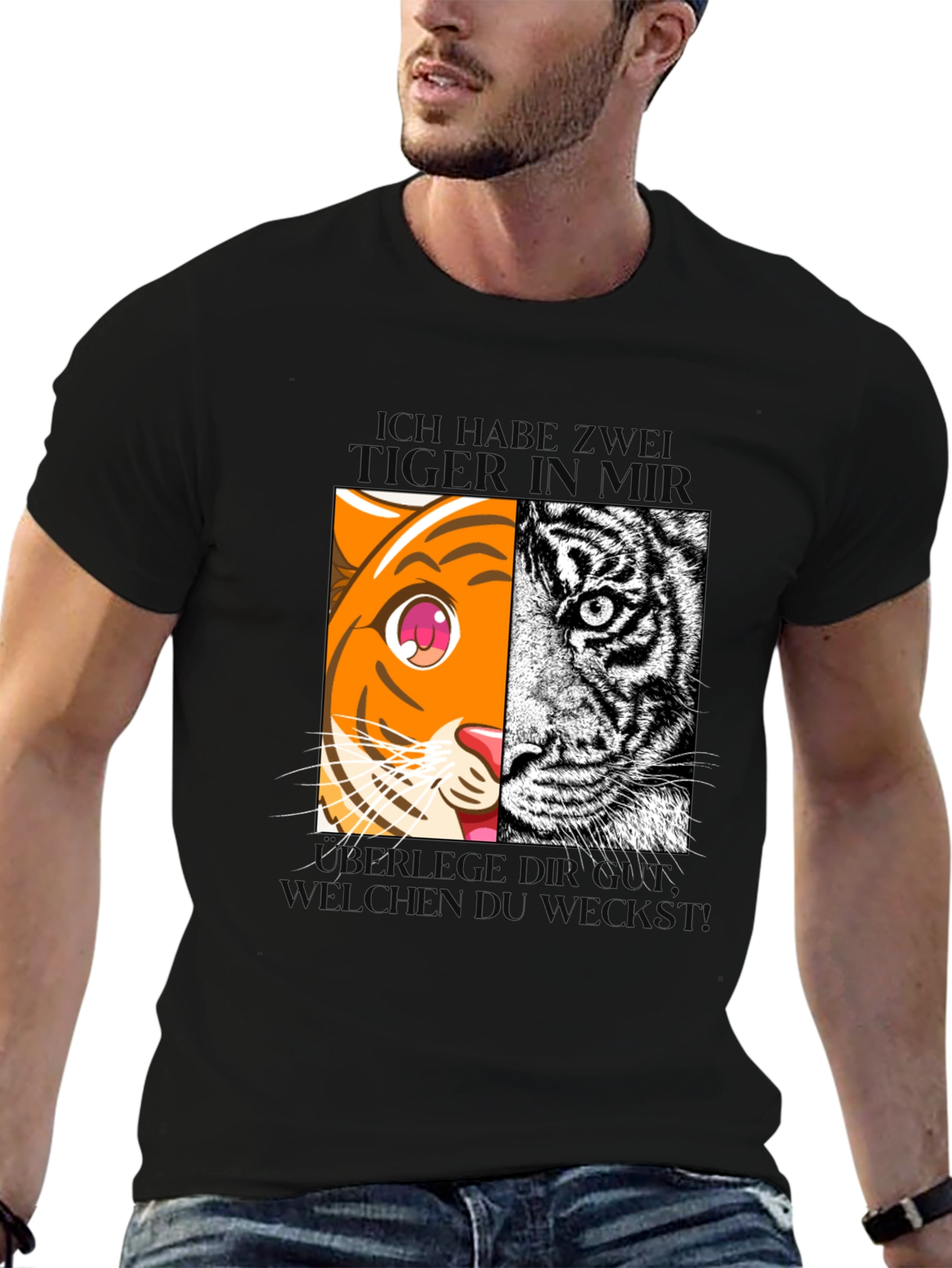 Tiger Face Graphic Tee - Unique Animal Lover T-Shirt