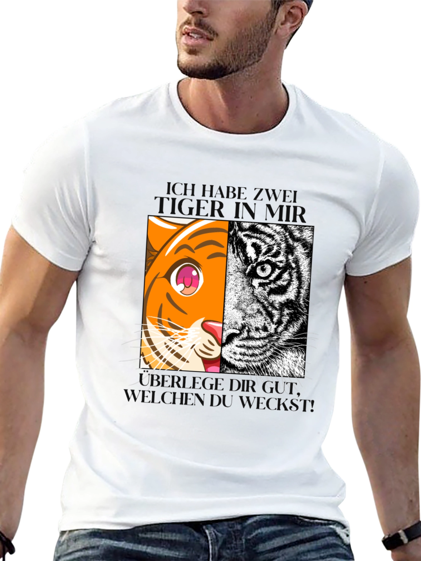 Tiger Face Graphic Tee - Unique Animal Lover T-Shirt