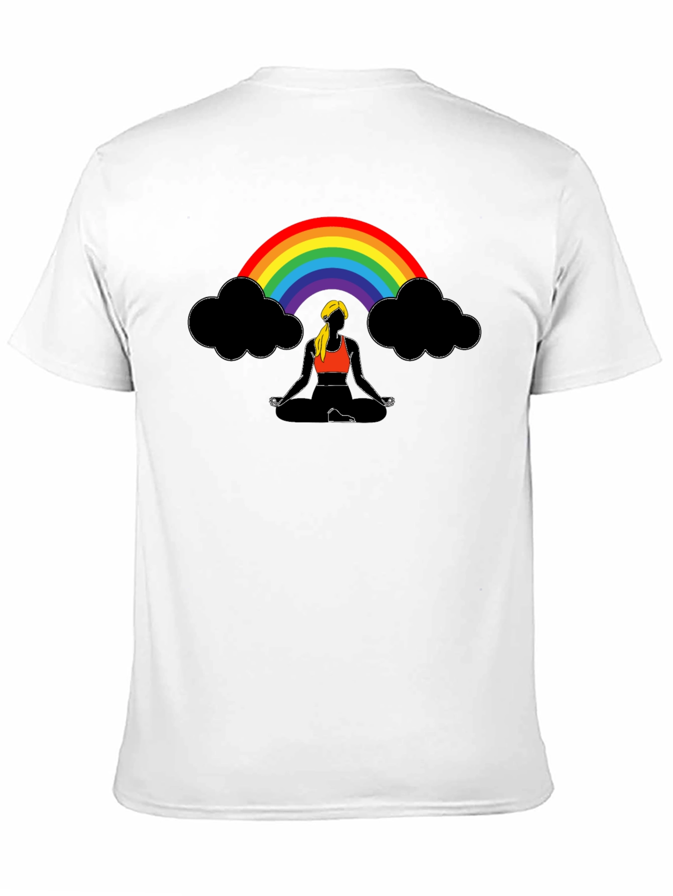 Rainbow Meditation T-Shirt - Black Cotton Tee