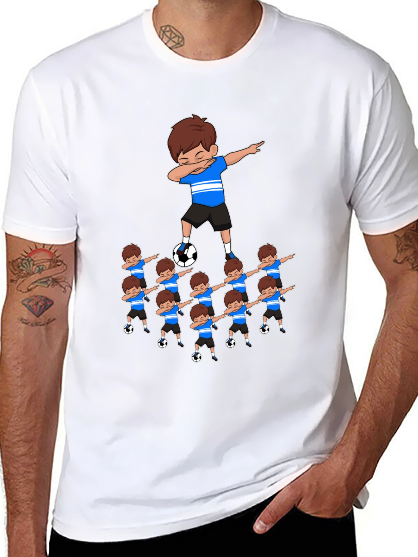 Dabbing Soccer Team Graphic T-Shirt