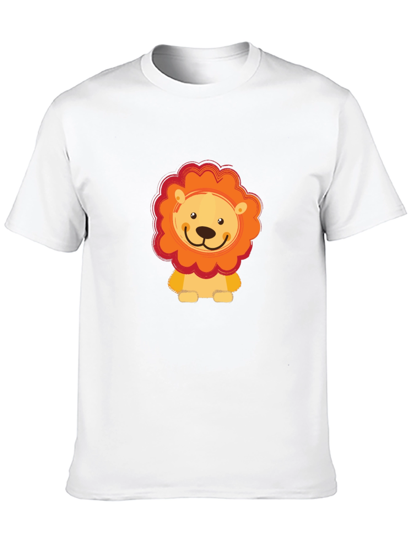 Cute Lion Graphic Black T-Shirt