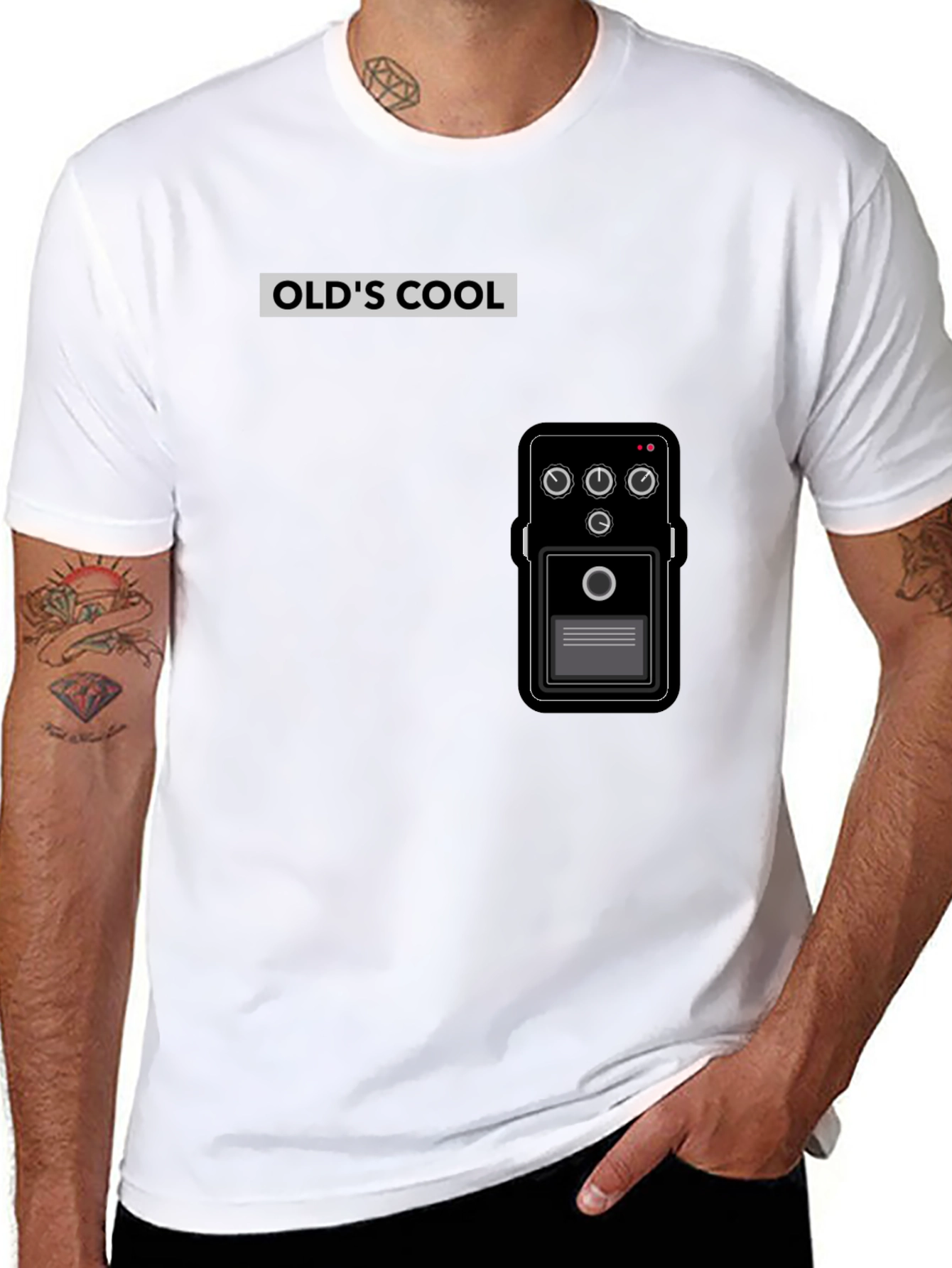 Olds Cool Guitar Pedal T-Shirt - Black