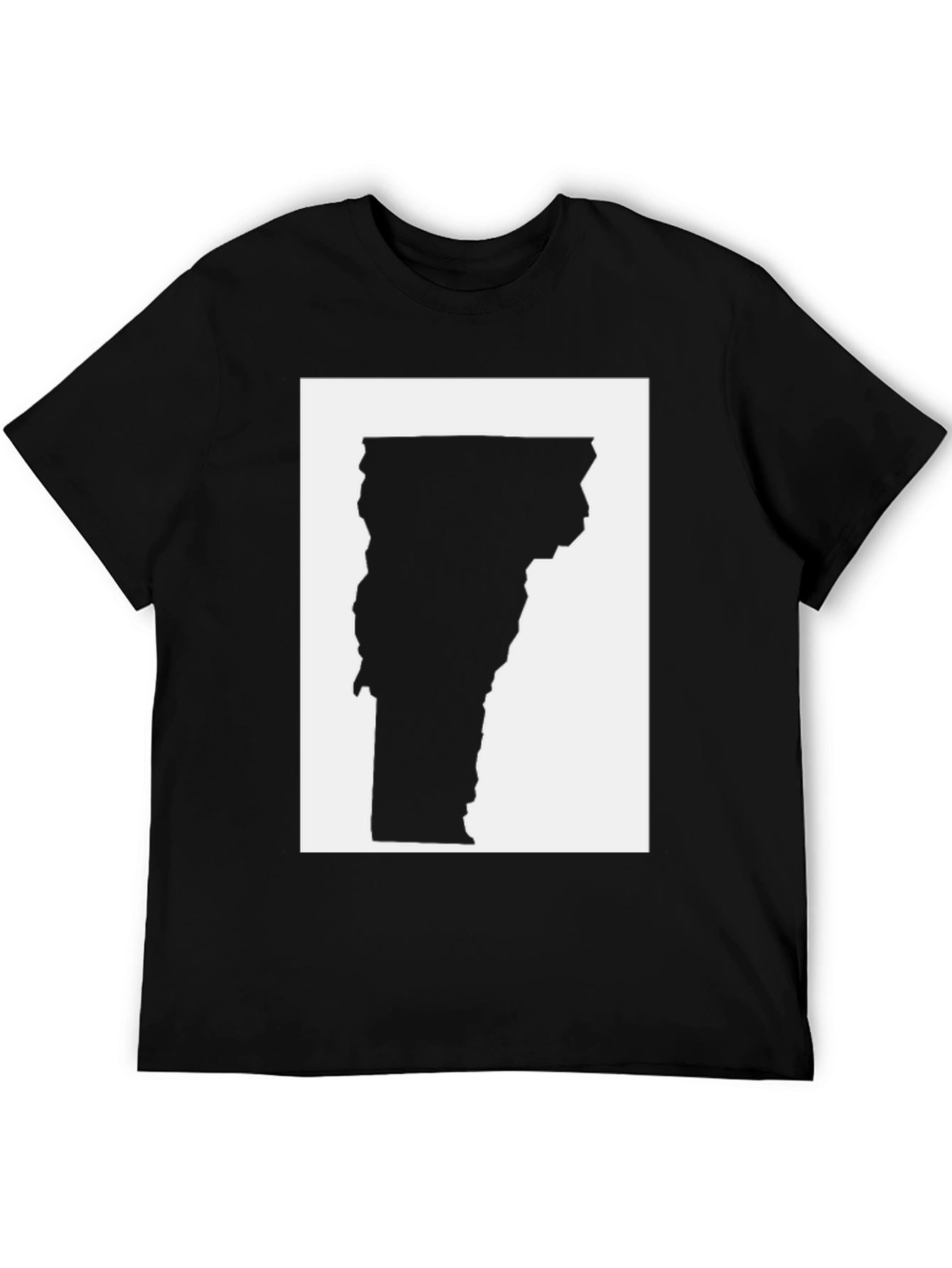 Vermont State Map T-Shirt - Black