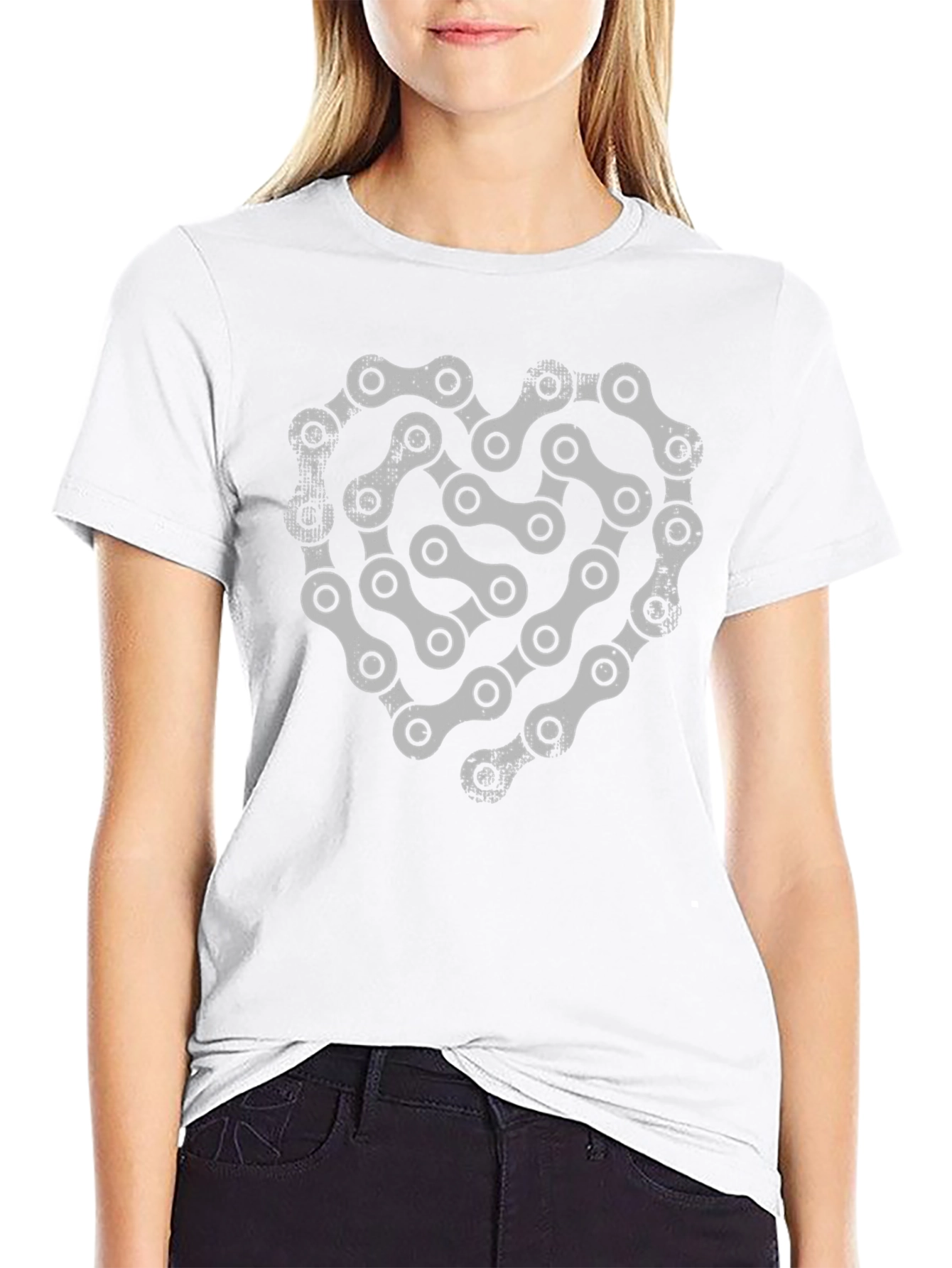 Chain Heart Graphic Tee - Cycling Love