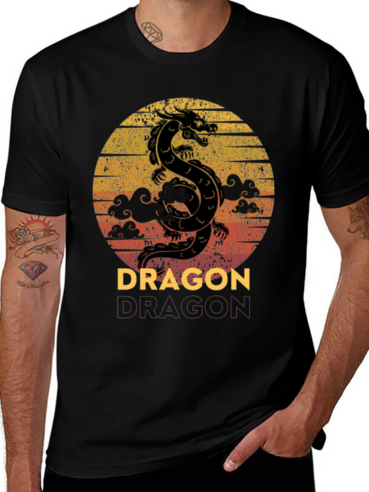 Retro Dragon Graphic T-Shirt - Vintage Style Tee