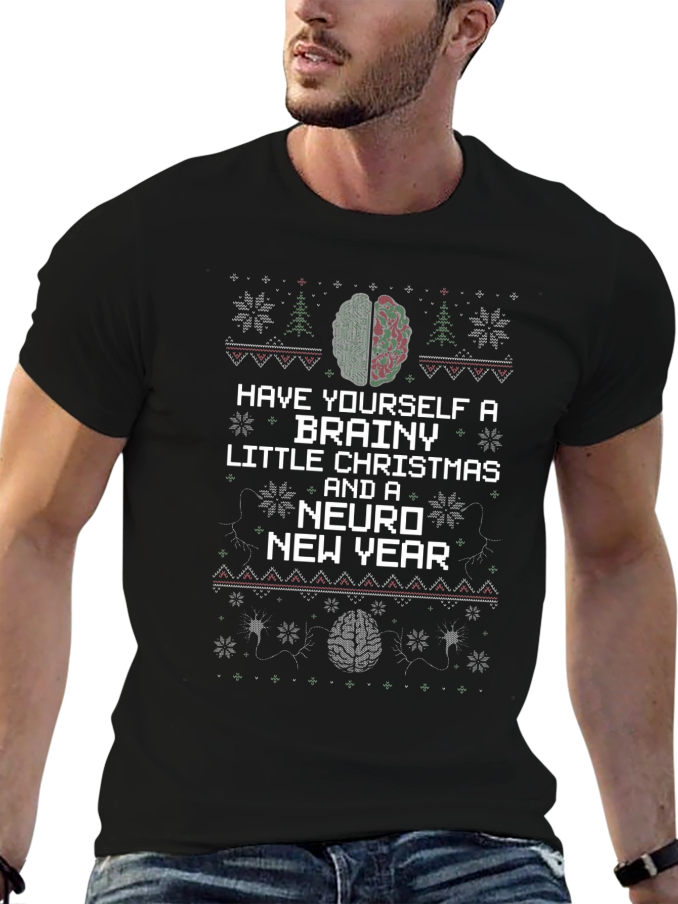 Brainy Christmas Neuro New Year T-Shirt