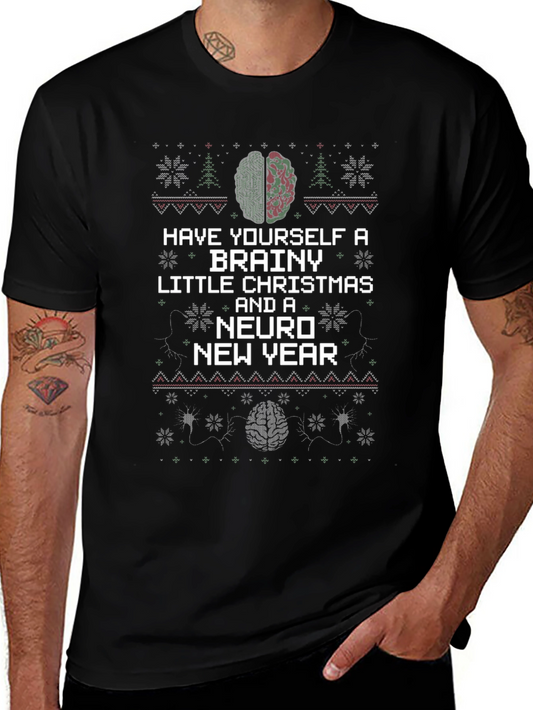 Brainy Christmas Neuro New Year T-Shirt