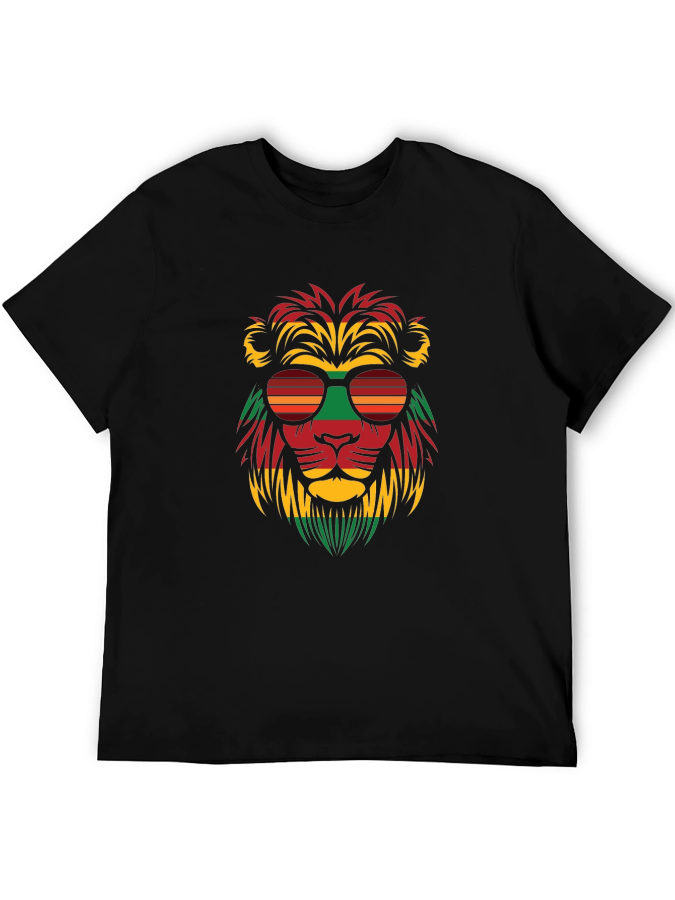 Cool Reggae Lion Graphic Tee - Black