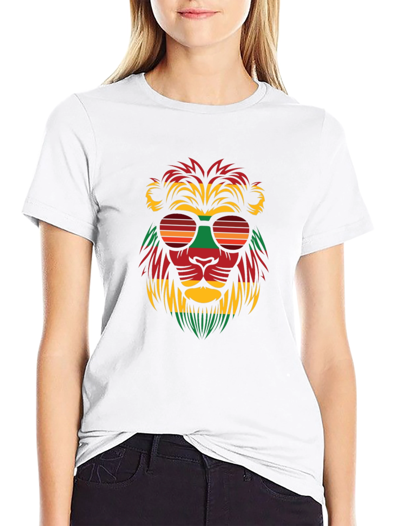Cool Reggae Lion Graphic Tee - Black