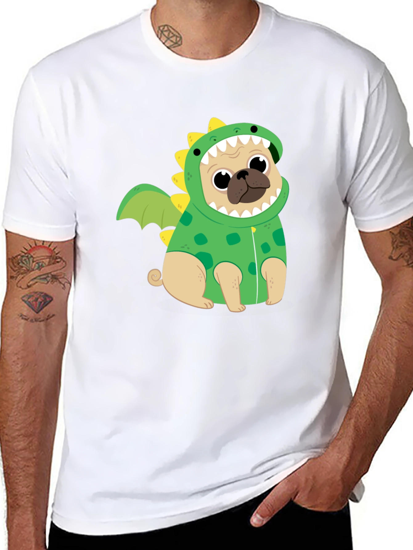 Pug Dinosaur Costume T-Shirt