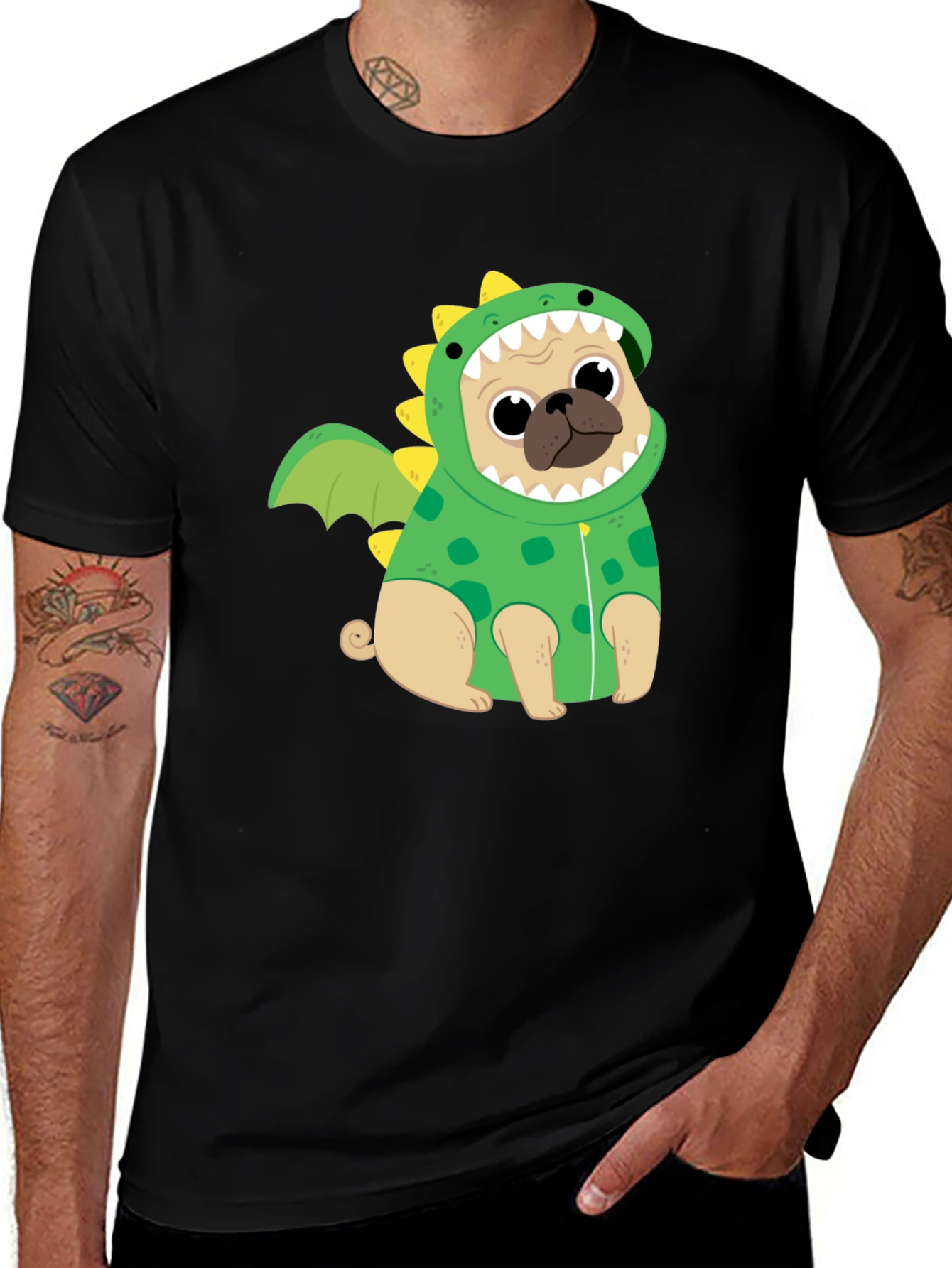 Pug Dinosaur Costume T-Shirt