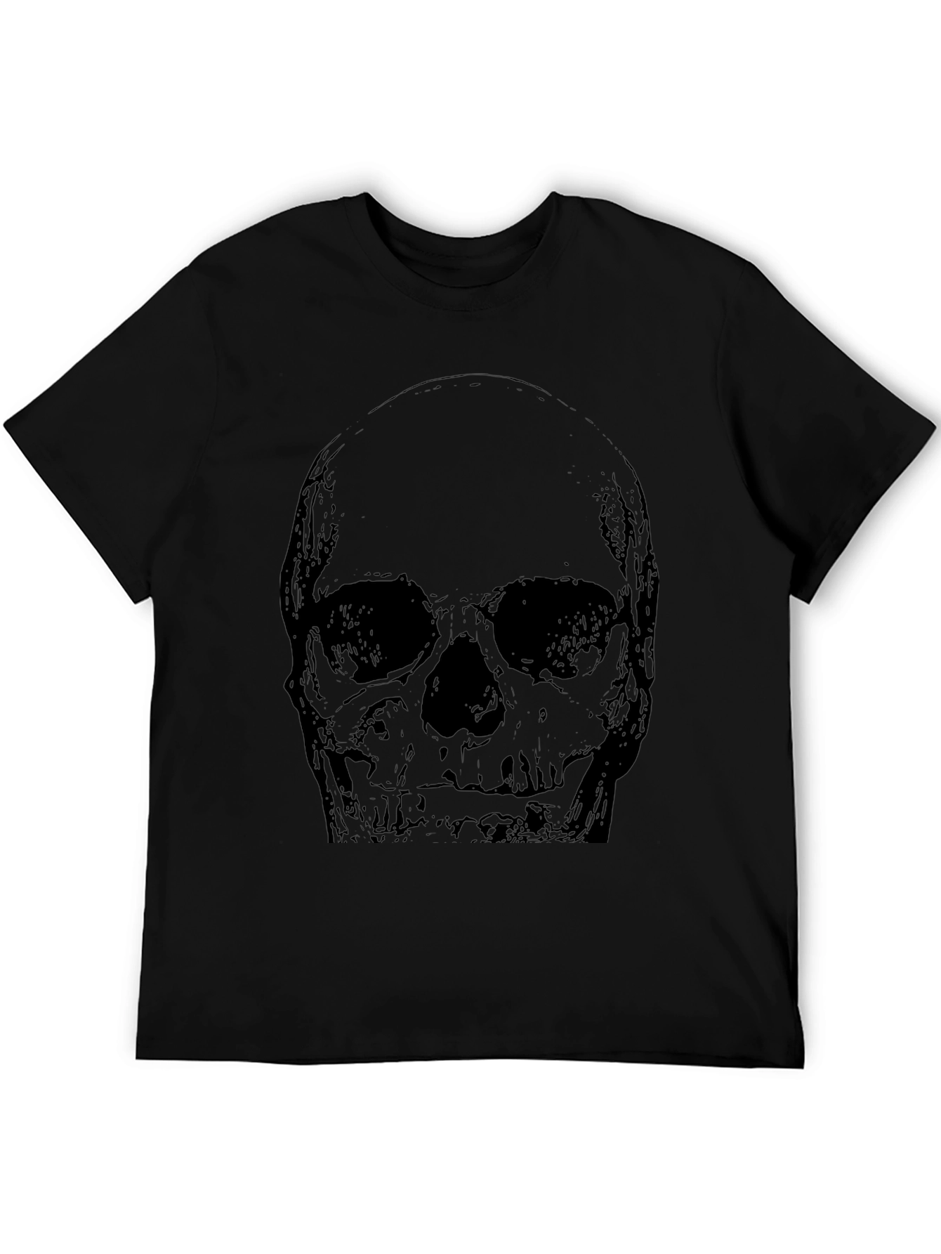Skull Graphic Print Black T-Shirt