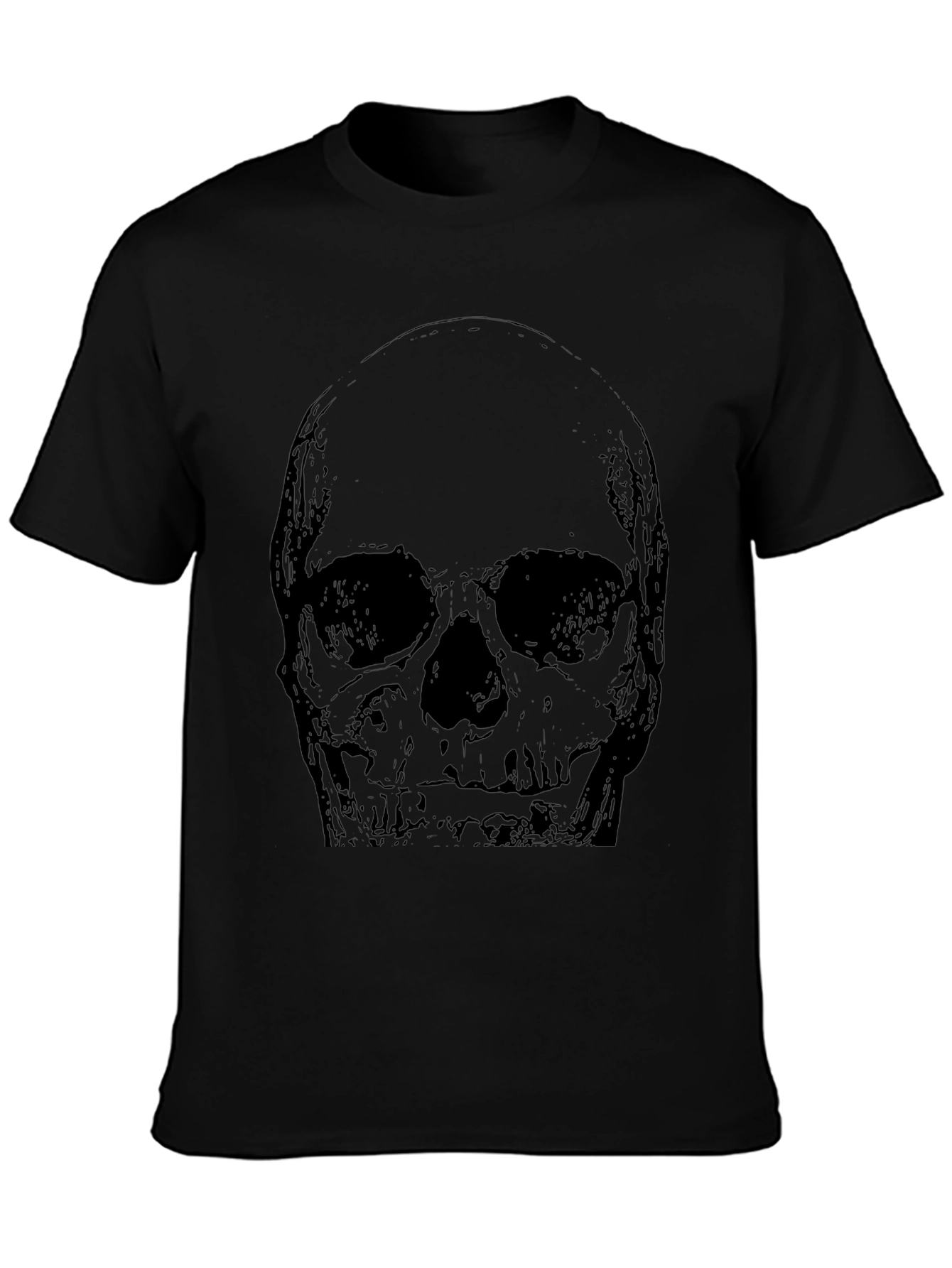 Skull Graphic Print Black T-Shirt