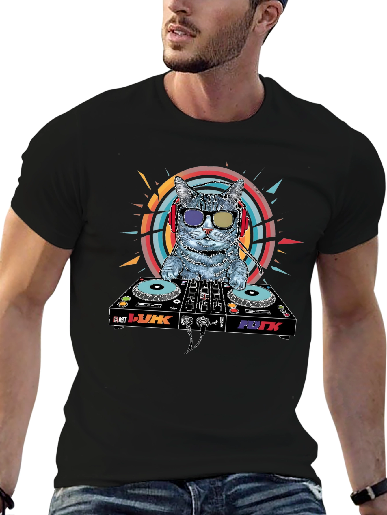DJ Cat Graphic T-Shirt - Music Lover Apparel