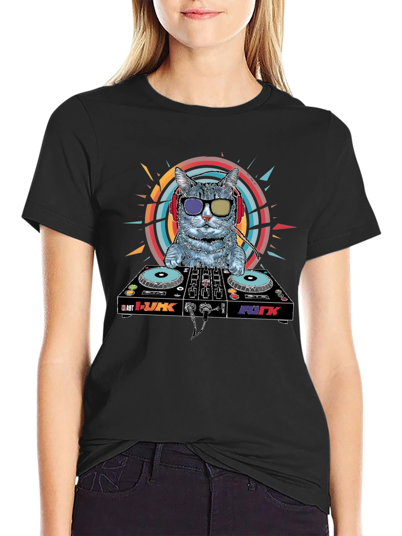 DJ Cat Graphic T-Shirt - Music Lover Apparel