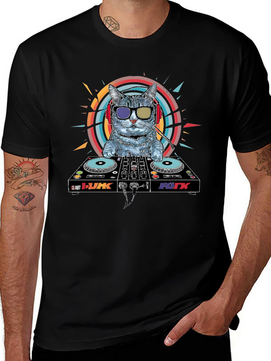 DJ Cat Graphic T-Shirt - Music Lover Apparel