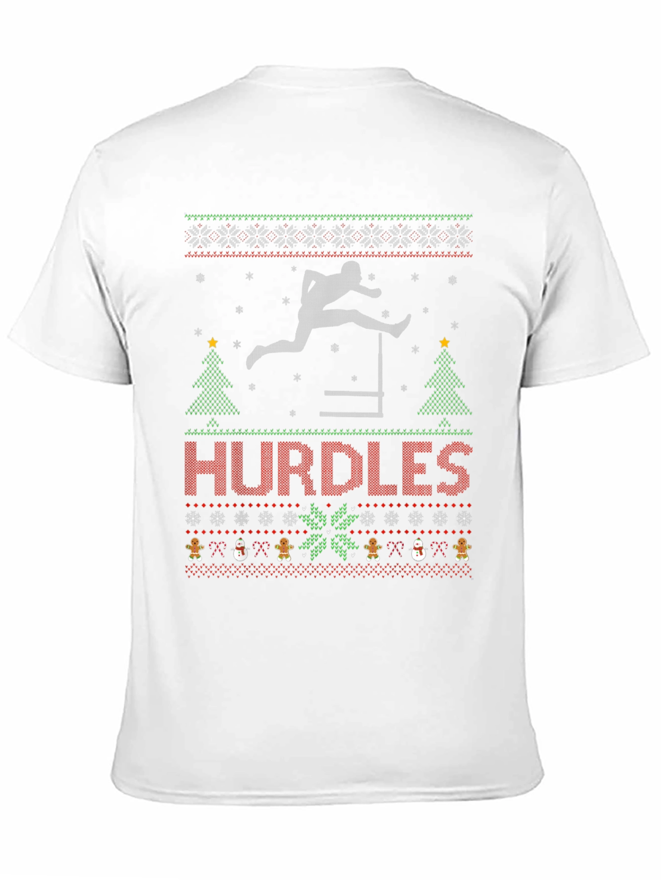 Hurdles Ugly Christmas Sweater T-Shirt - Track & Field