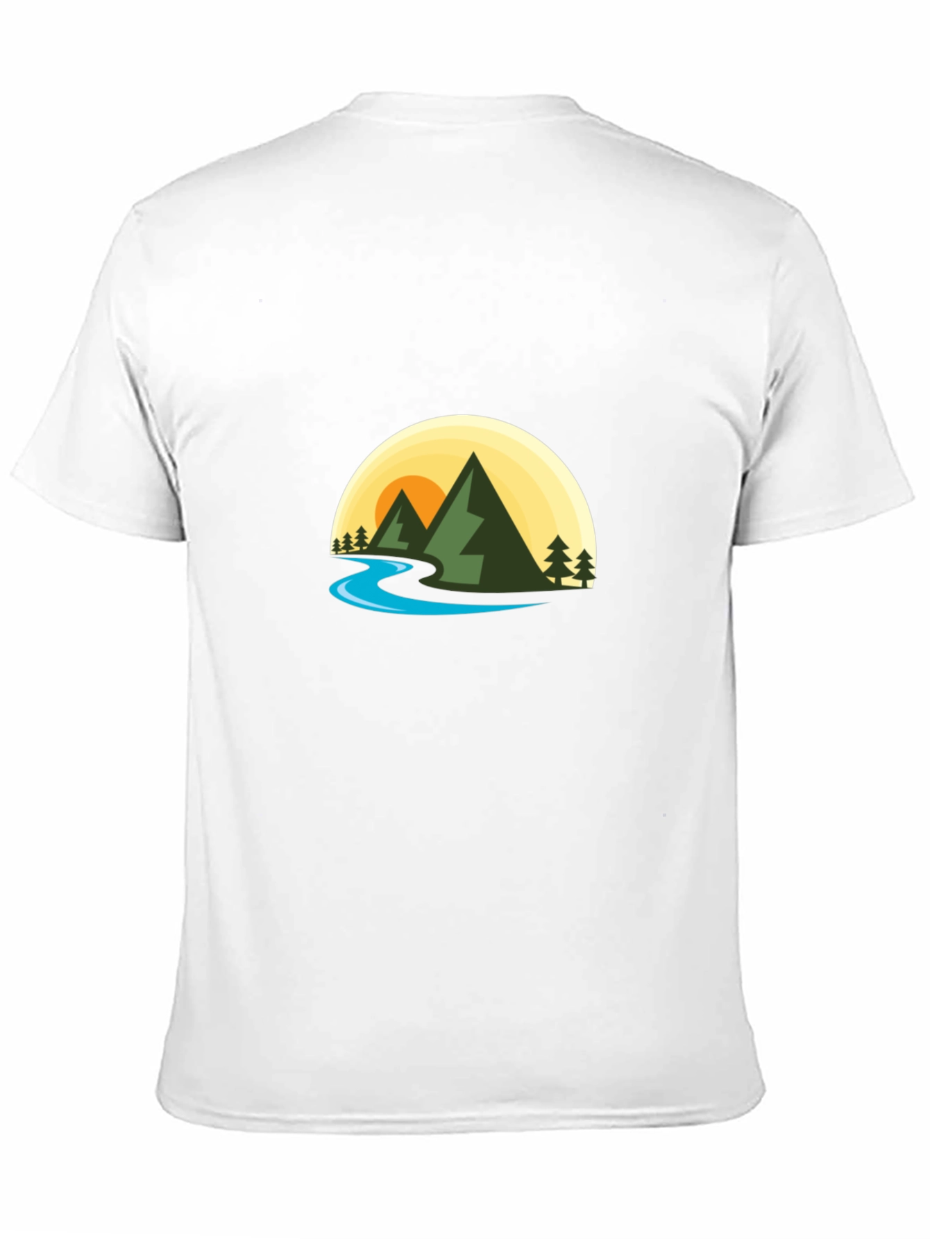Nature Graphic Tee - Mountain River Scene