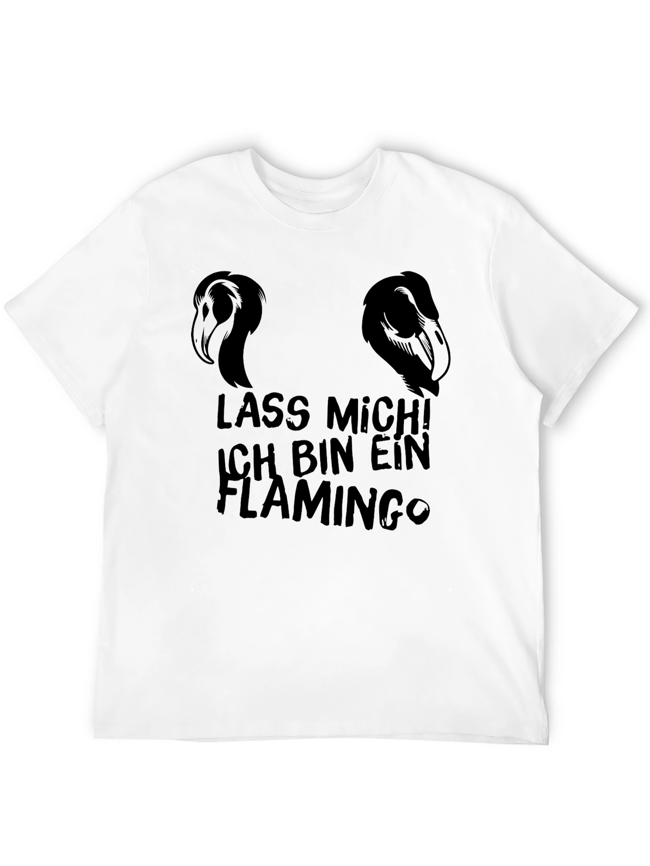 Lass Mich! Flamingo Graphic Black T-Shirt