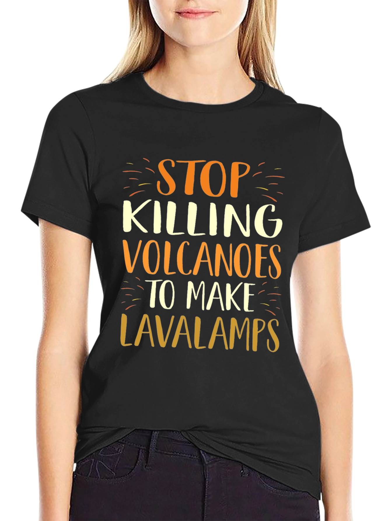 Stop Killing Volcanoes T-Shirt Lava Lamps Earth Humor