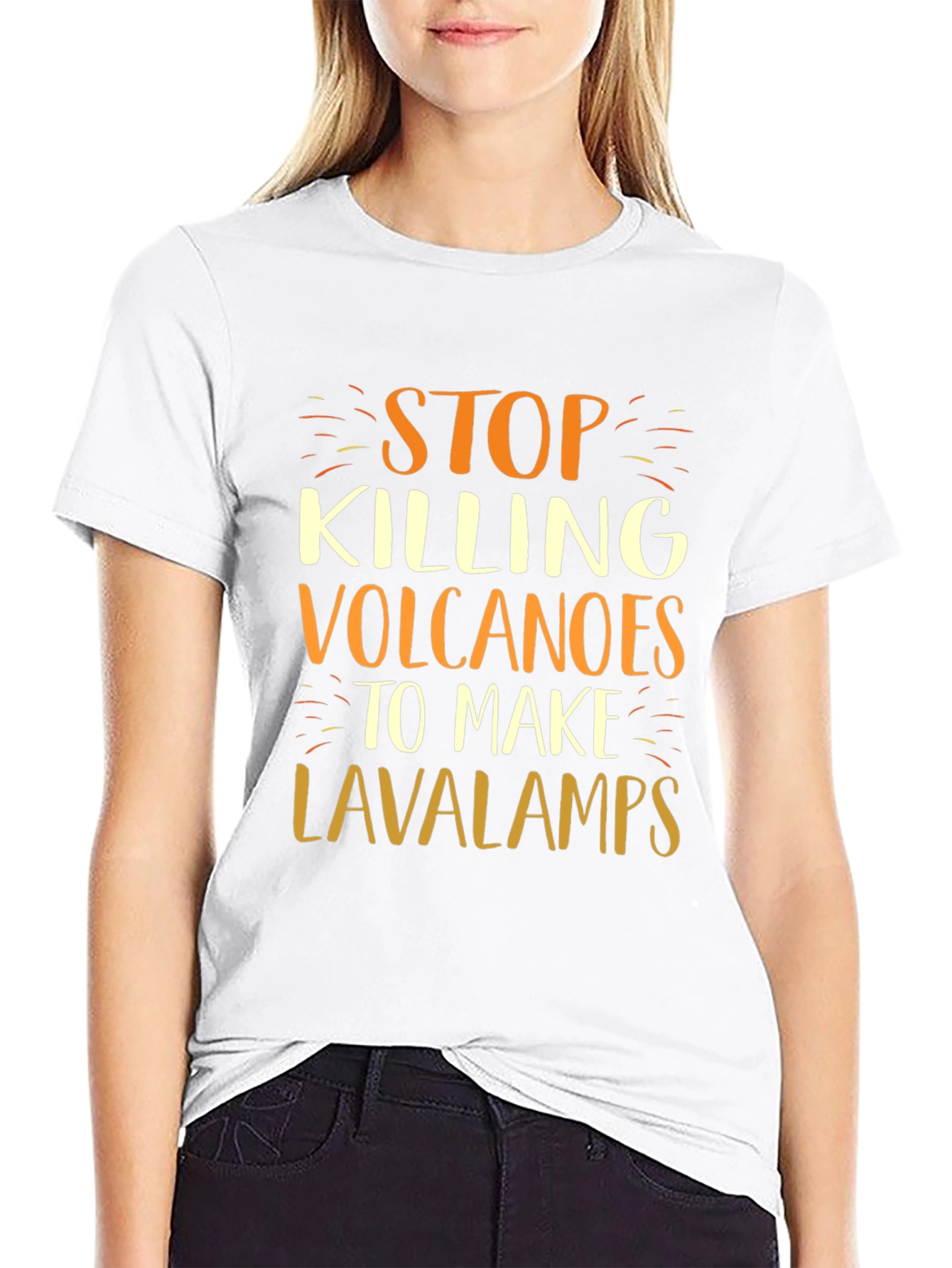 Stop Killing Volcanoes T-Shirt Lava Lamps Earth Humor
