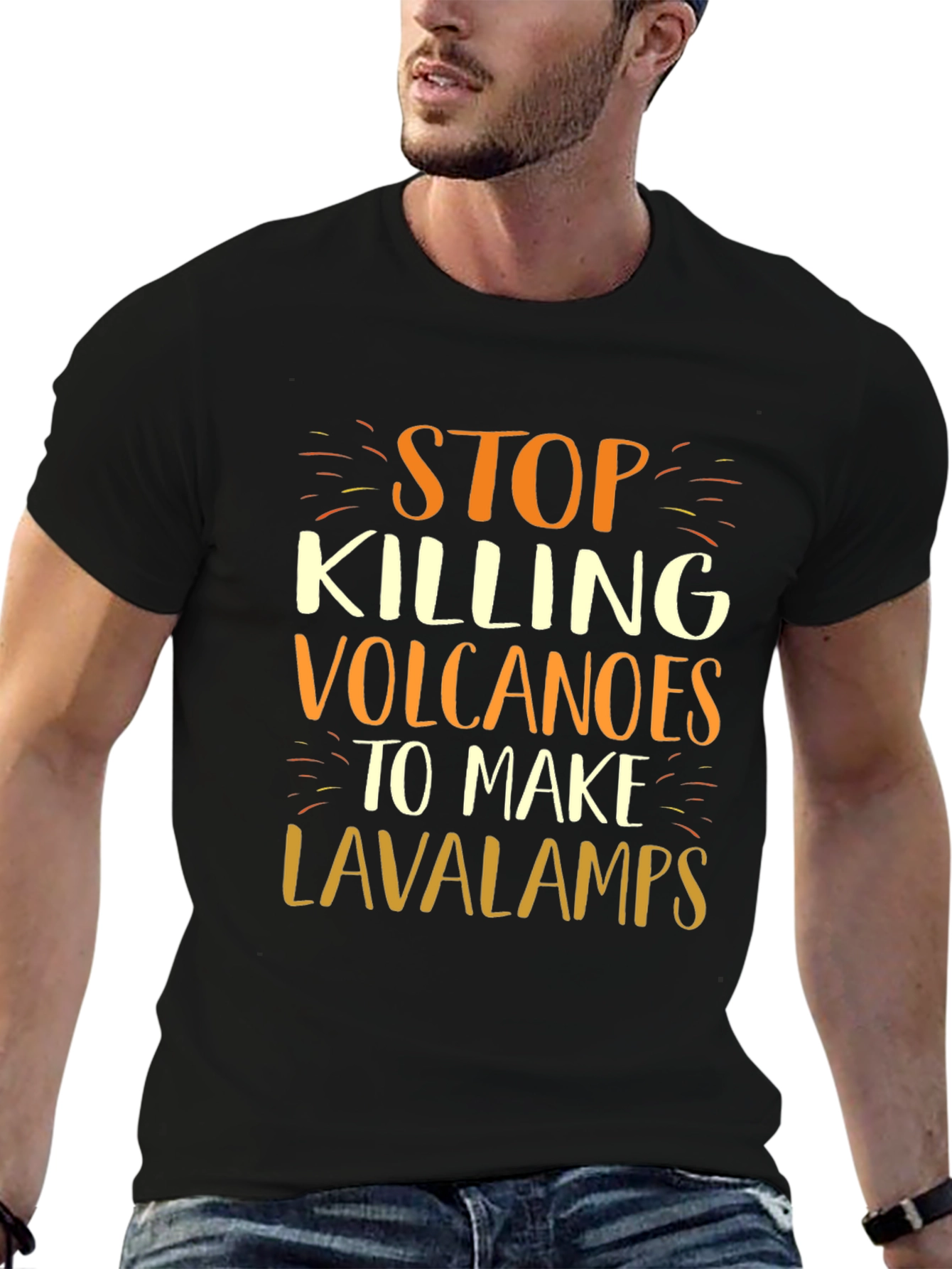 Stop Killing Volcanoes T-Shirt Lava Lamps Earth Humor