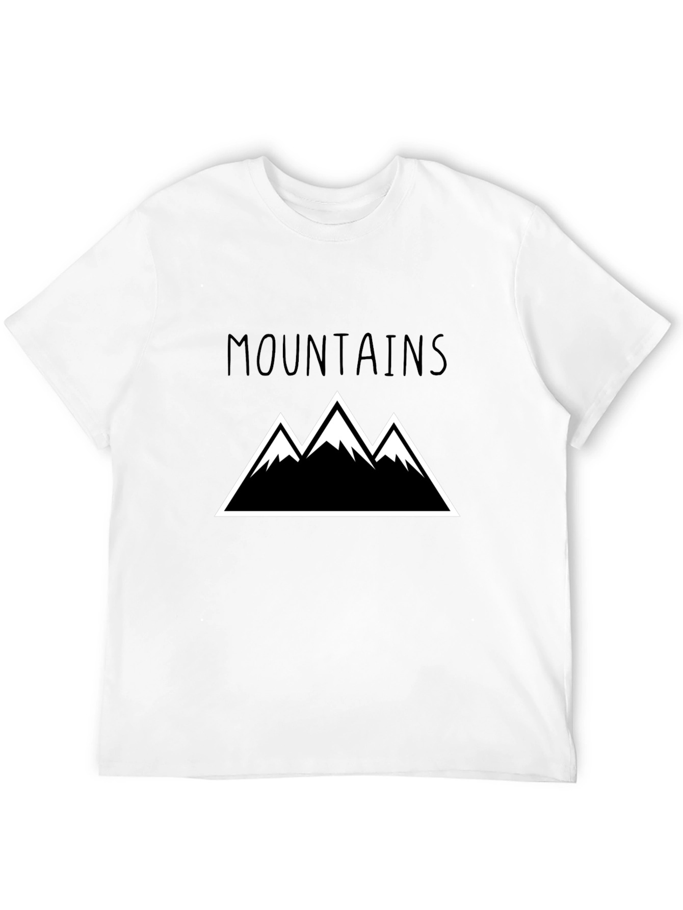 Mountains Graphic Print Tee - Black