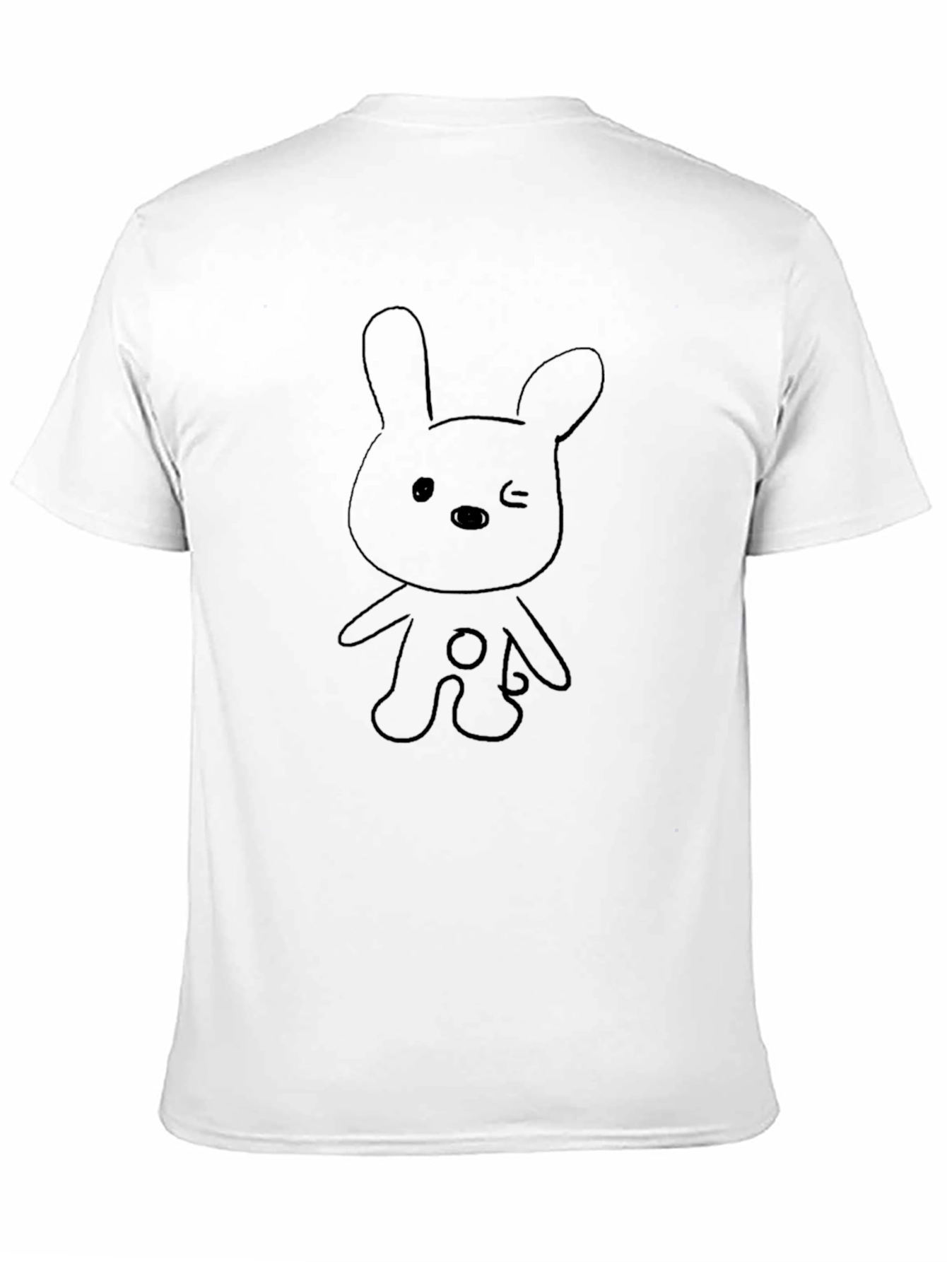 Cute Bunny Graphic Black T-Shirt