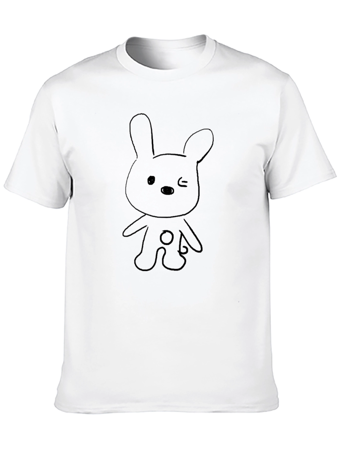 Cute Bunny Graphic Black T-Shirt
