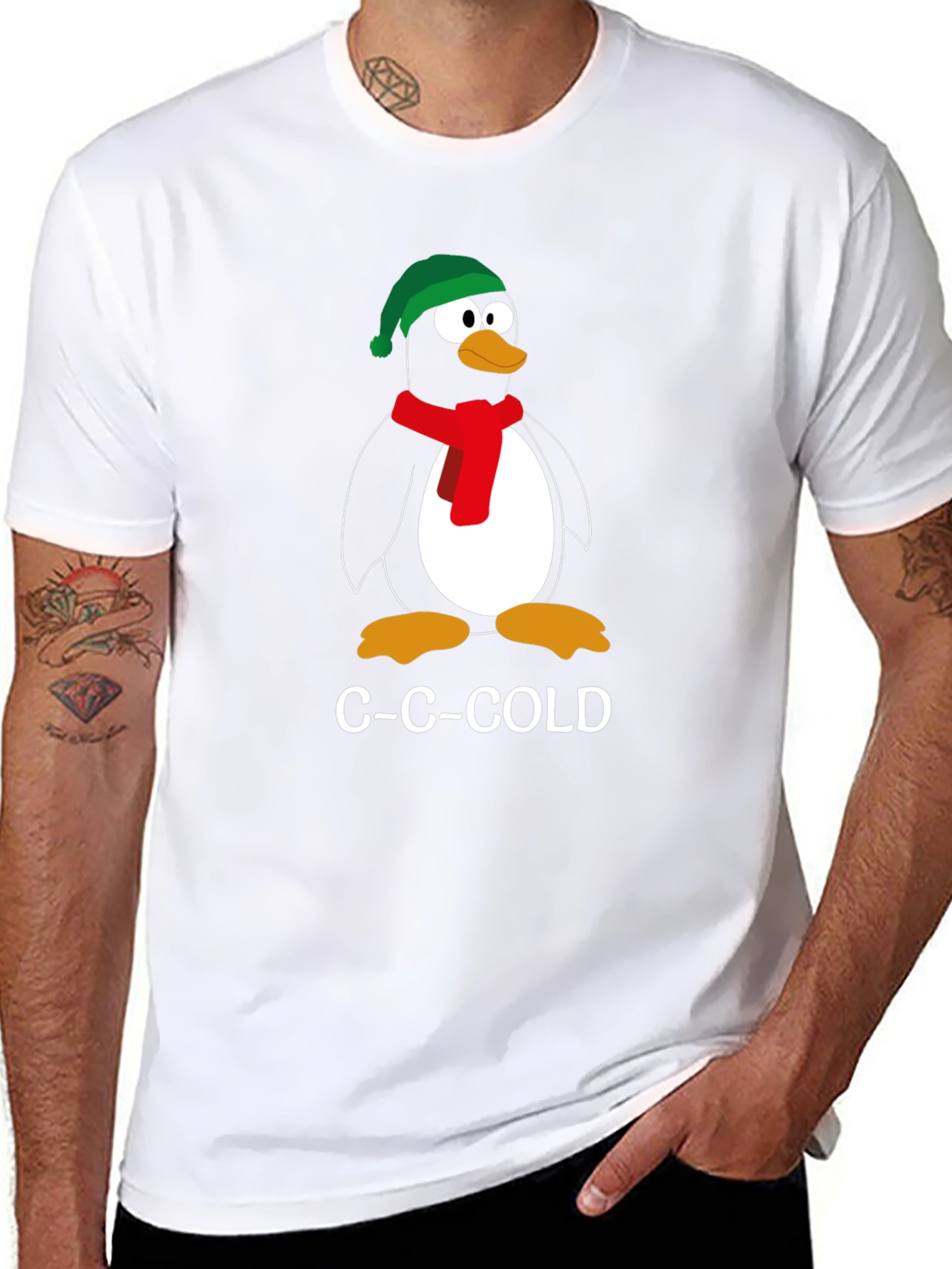 C-C-Cold Penguin Graphic Tee - Winter Fun