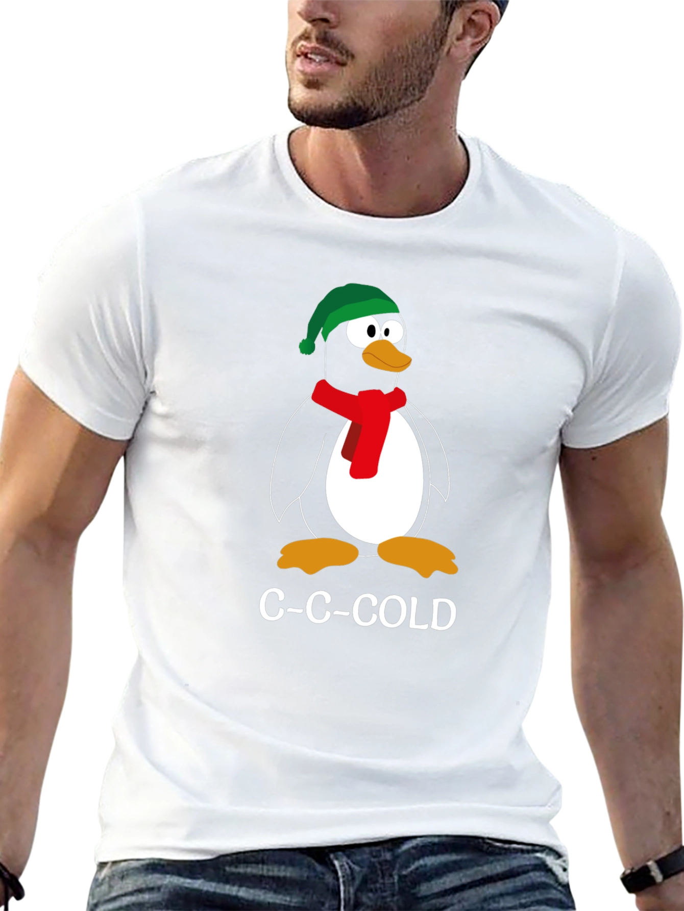 C-C-Cold Penguin Graphic Tee - Winter Fun