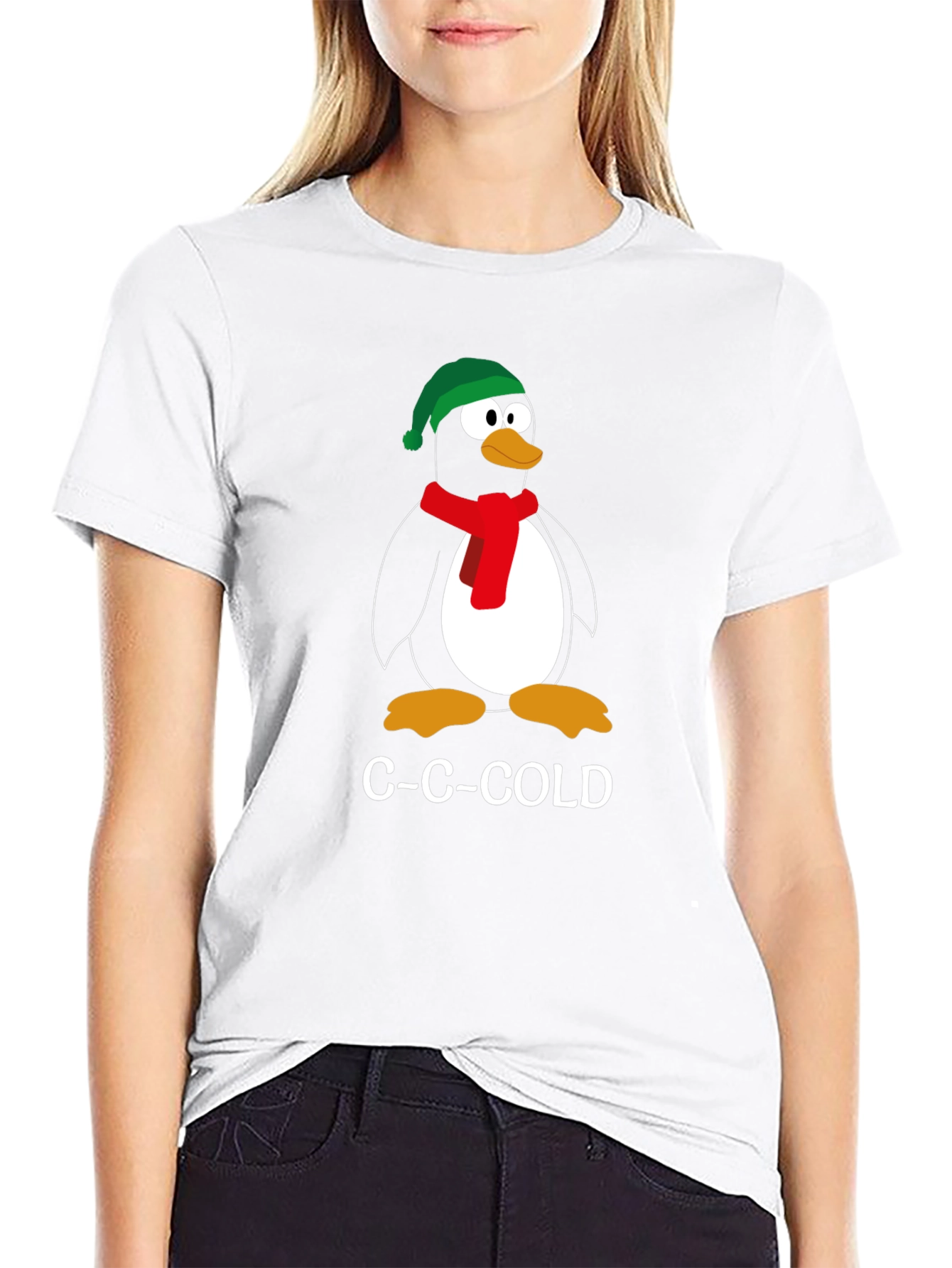 C-C-Cold Penguin Graphic Tee - Winter Fun