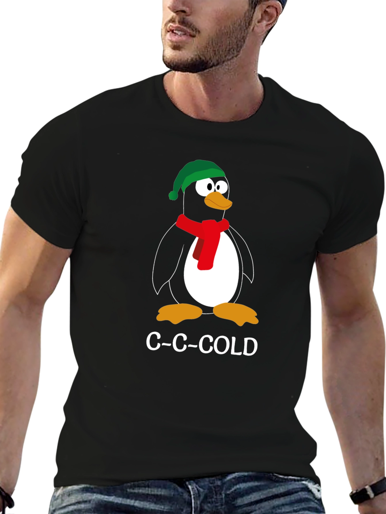 C-C-Cold Penguin Graphic Tee - Winter Fun