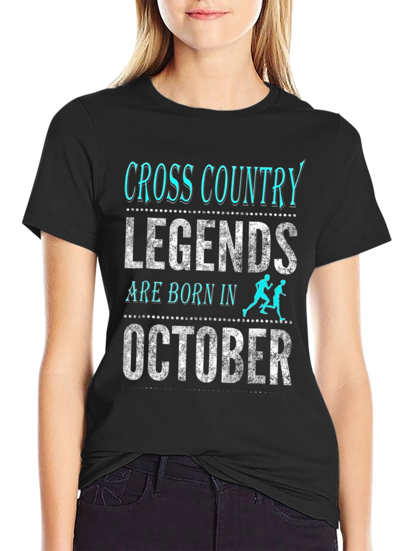 Cross Country Legends Born in October Black Tee