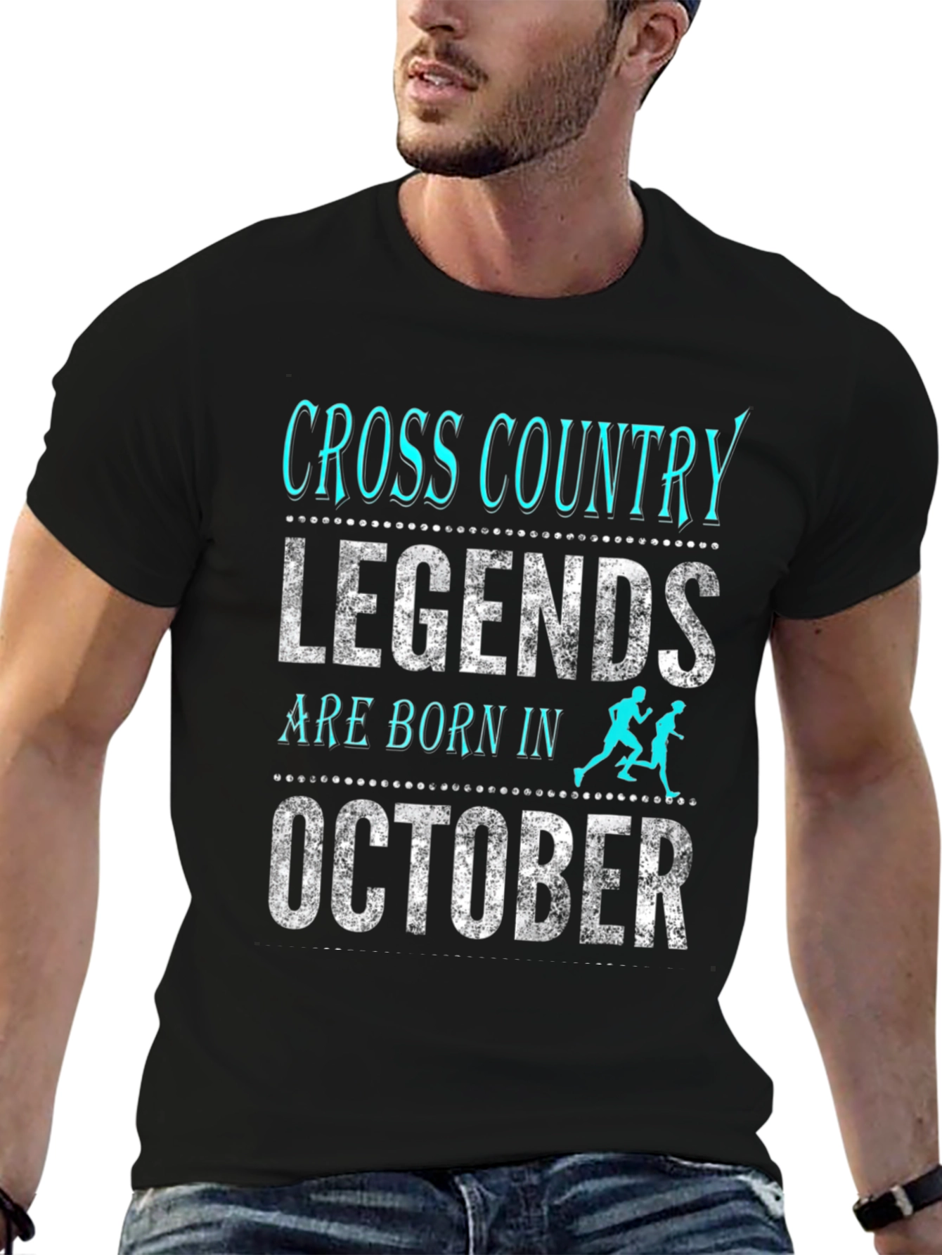 Cross Country Legends Born in October Black Tee