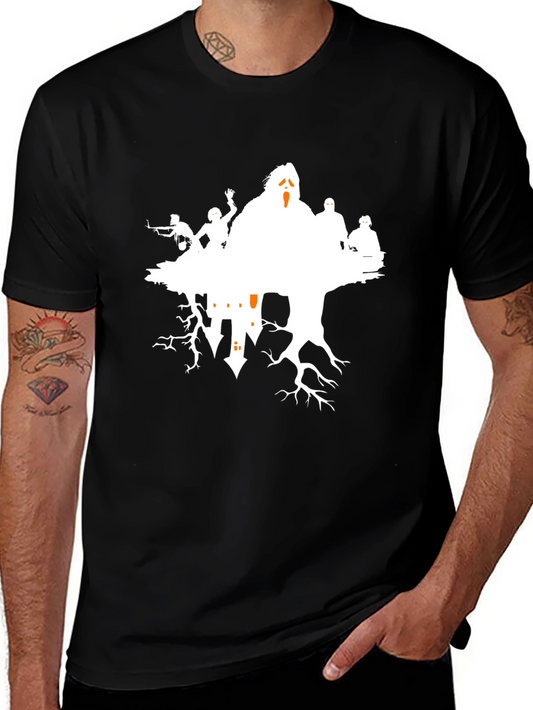 Ghost Face Silhouette T-Shirt - Black
