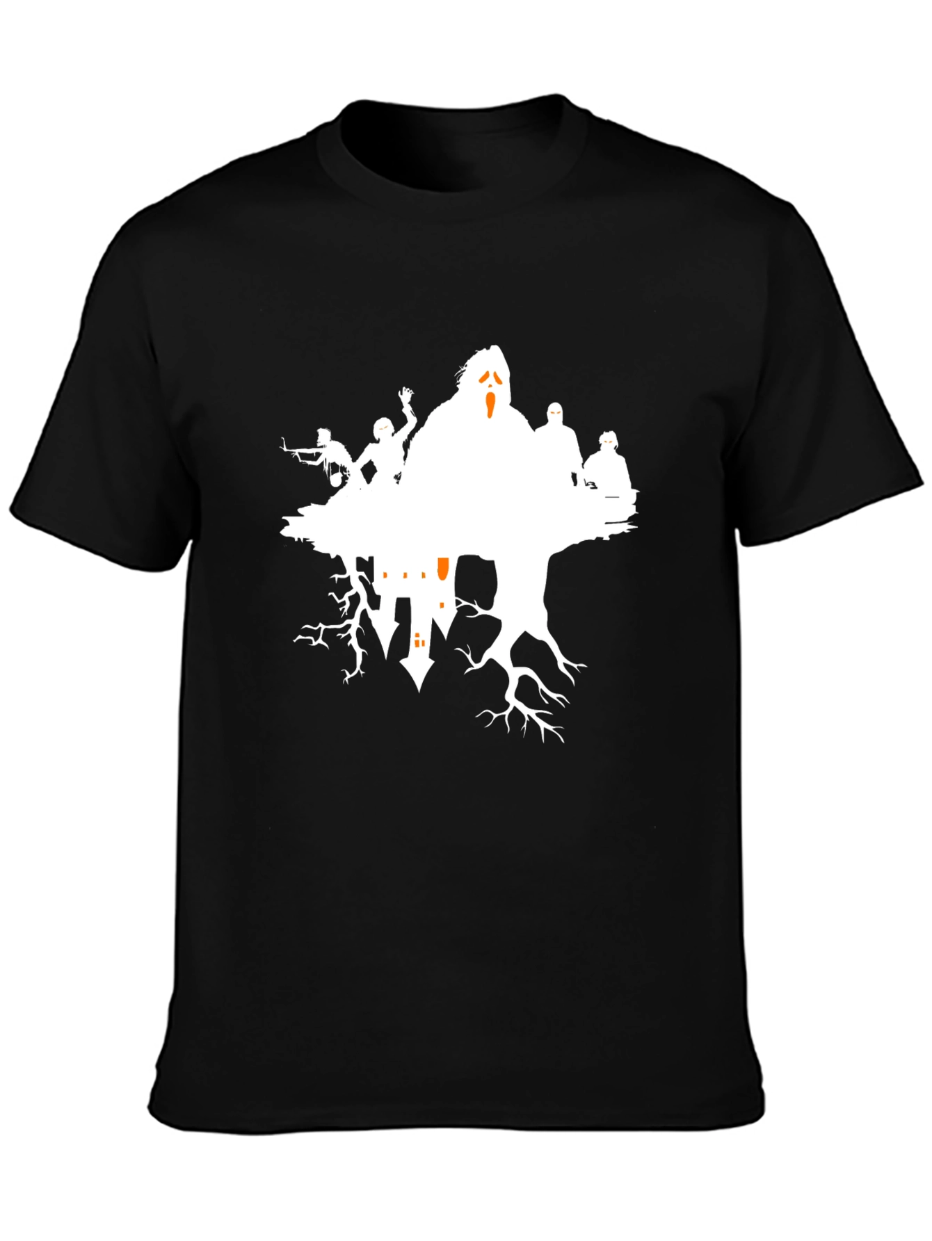 Ghost Face Silhouette T-Shirt - Black