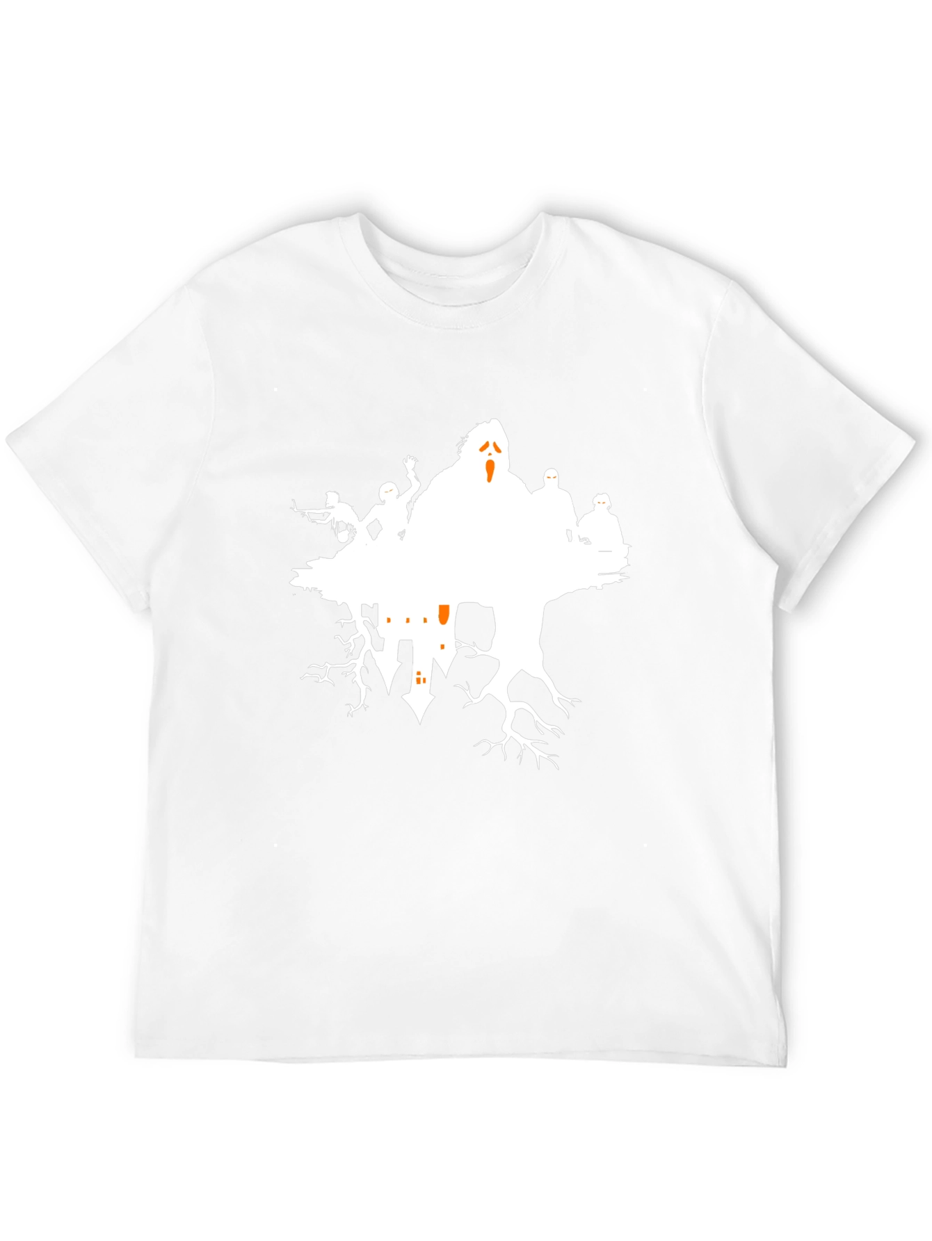 Ghost Face Silhouette T-Shirt - Black