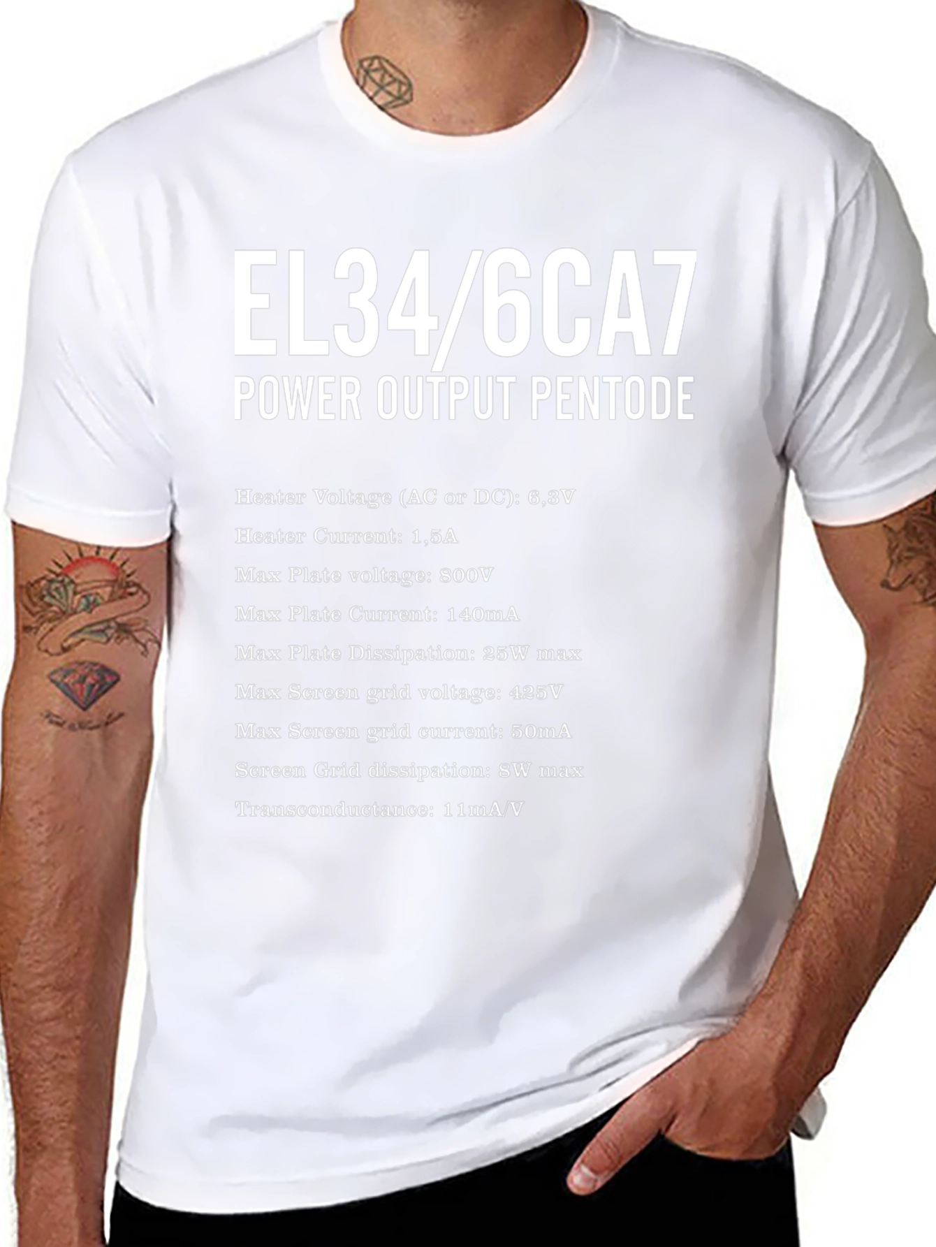 EL34/6CA7 Tube Specs T-Shirt