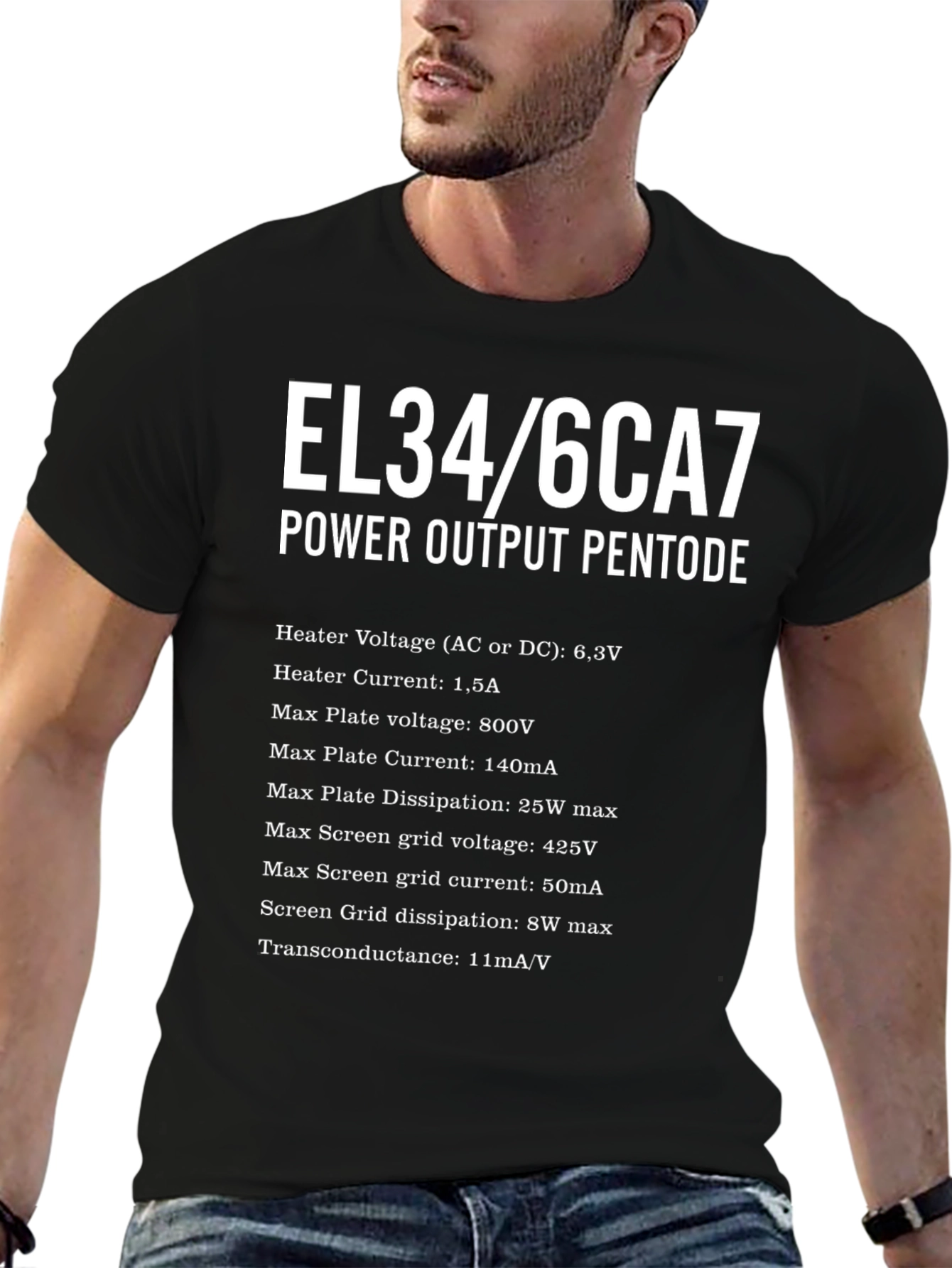 EL34/6CA7 Tube Specs T-Shirt