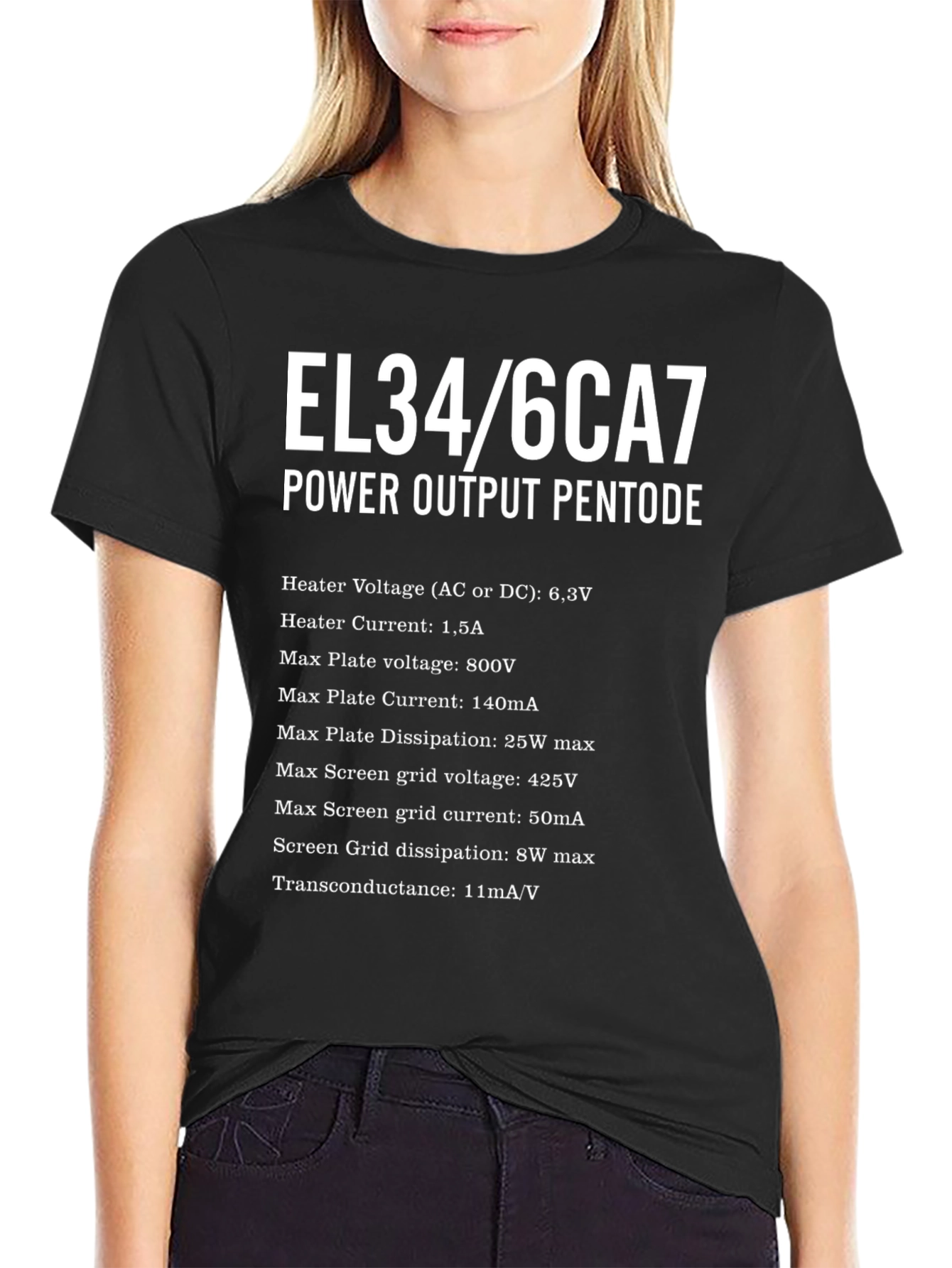 EL34/6CA7 Tube Specs T-Shirt